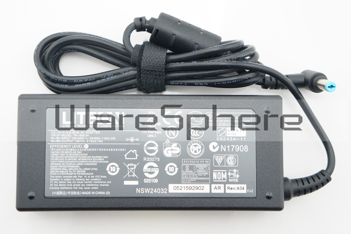 90W 19V 4.74A AC Adapter for Acer Aspire 7741G PA-1900-34