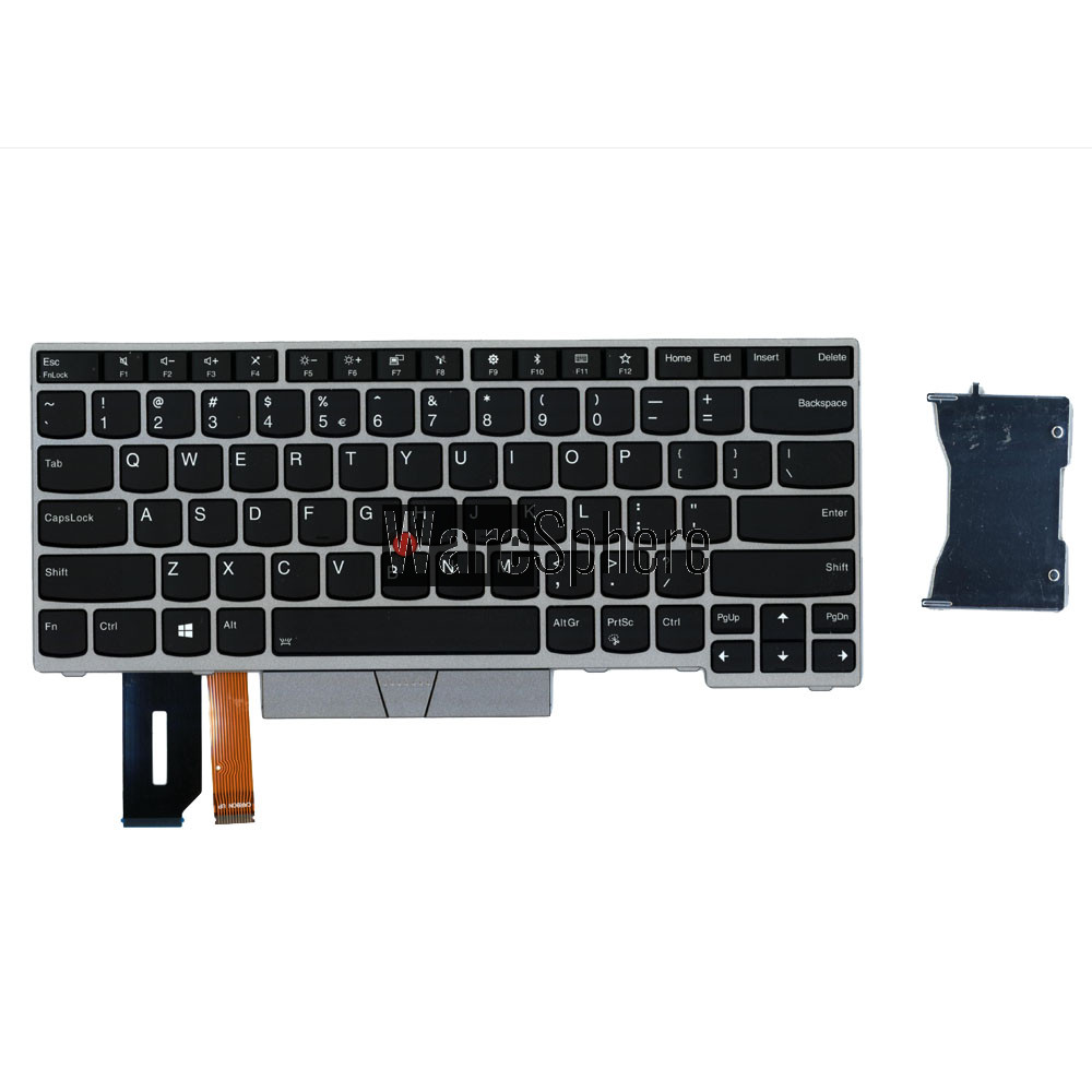 Laptop US Keyboard for Lenovo Thinkpad L490 E480 E485 E490 E495 with Backlit Silver Frame Point 1YN449 01YN449