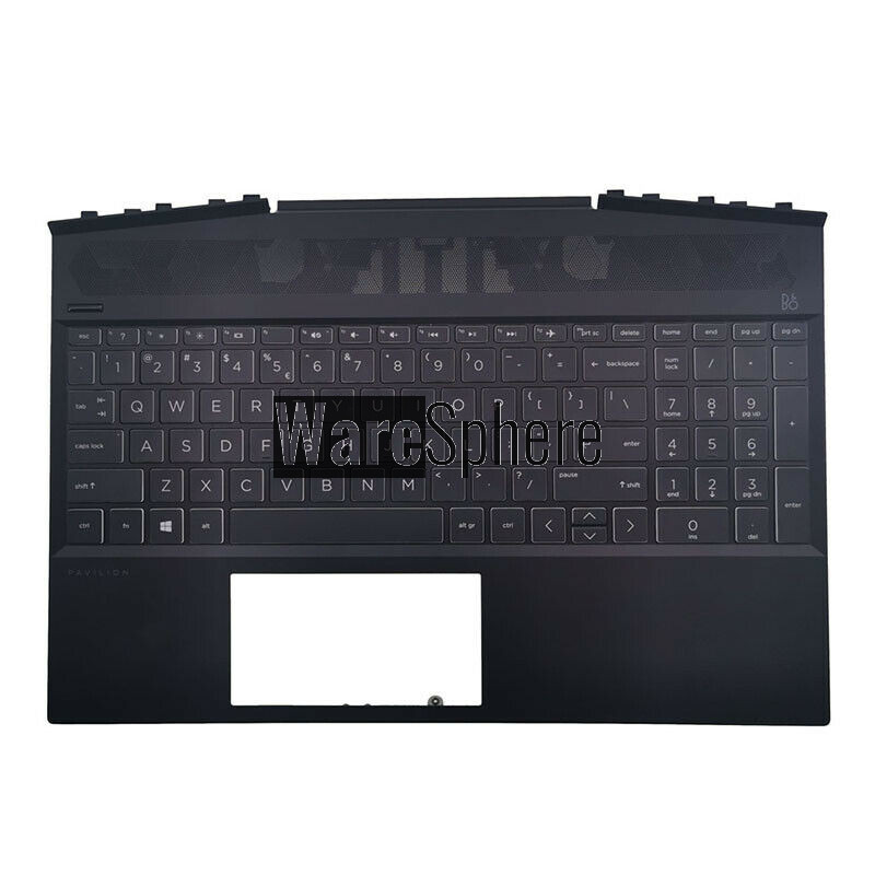 Top Cover Upper Case for HP Pavilion 15T-DK With Backlit White words Keyboard L57594-001