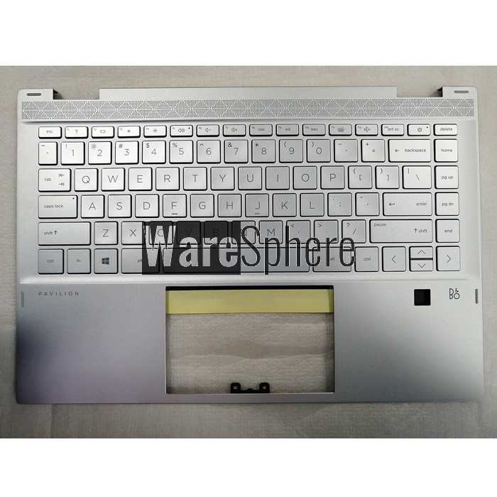 Top Cover Upper Case for HP PAVILION X360 14-DW  With Backlit Keyboard Fingerprint Hole L96521-001 Silver