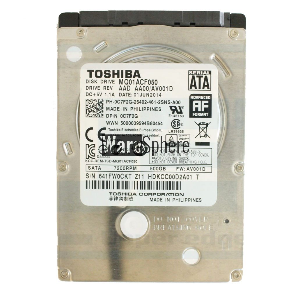 7mm  2.5Inch 500GB 500GB 7200RPM HDD SATA  Hard Drive For Dell C7F2G 0C7F2G MQ01ACF050