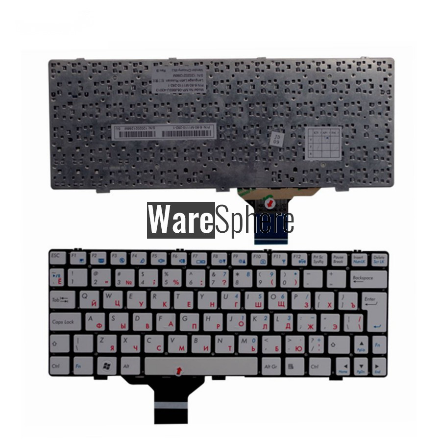russian Keyboard for Clevo M1110 M1110Q M1111 M1115 M11X M1100 W110ER RU White