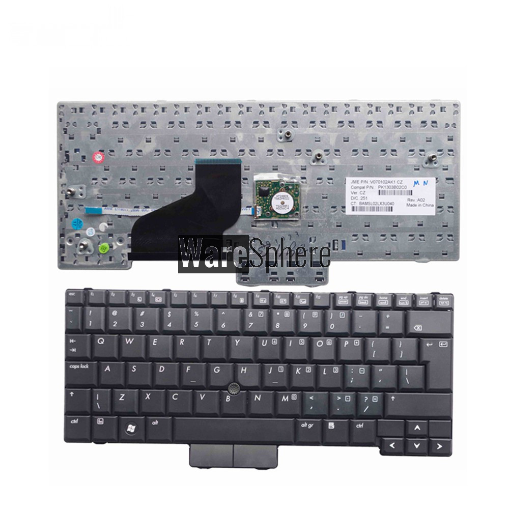 English Laptop Keyboard for HP 2530 2530P 2533T New Keyboard black with pointing sticks 