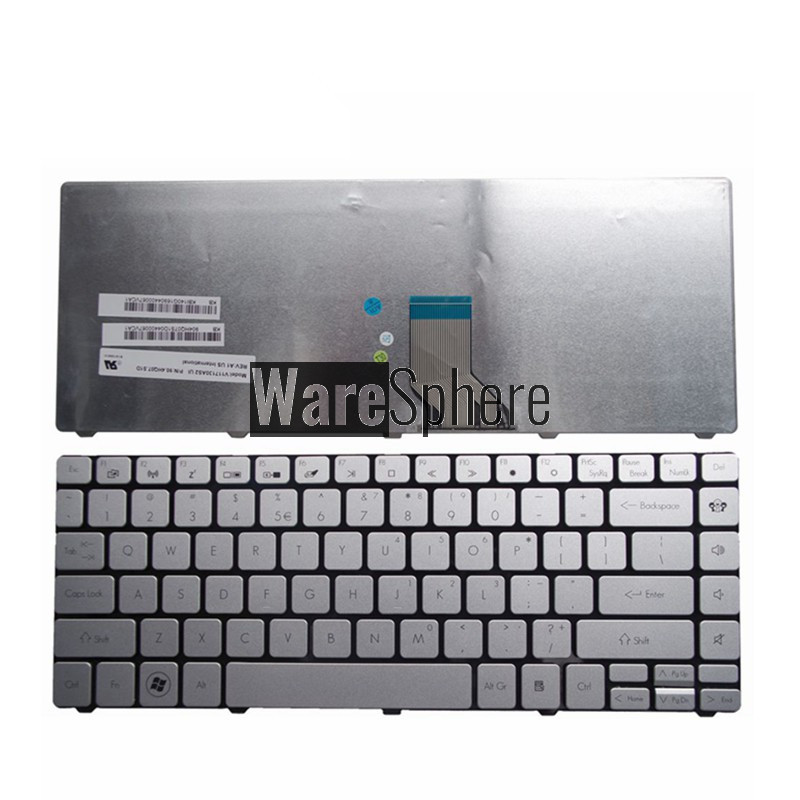 New for Acer TravelMate 8481 8481G 8481T 8481TG ID49C EC39C ID43A NSK-AVKPV 9Z.N4TPV.K1D EC39C05u US silver Keyboard