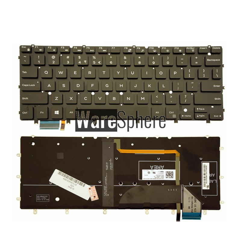 US Keyboard for Dell Inspiron 7558 7568 XPS 9550 9560 without frame with backlit