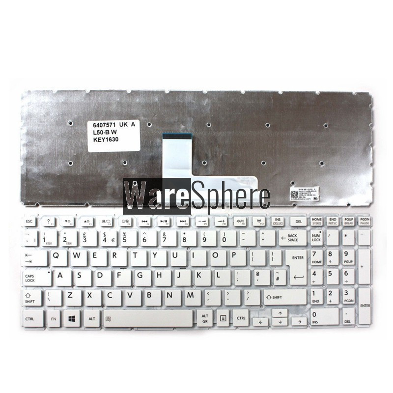 UK Keyboard For Toshiba Satellite L55-B L50-B S55-B S50-B L55DT-B S55T-B S55D-B WHITE