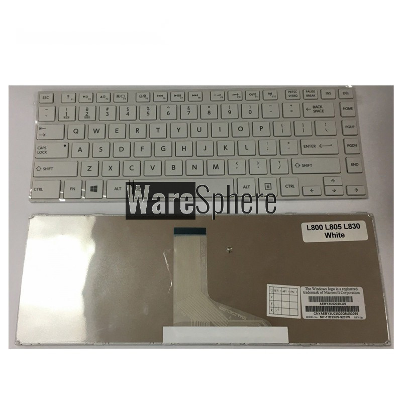  US Laptop Keyboard for TOSHIBA L800 L805 L830 L835 L840 L845 L840D L845D L800D P840 P845 C800 Frame White  