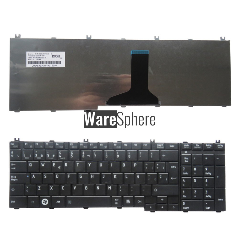 Spanish SP Teclado keyboard for Toshiba Satellite C660D L650D L670D L750D L770 BLACK 