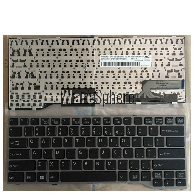 English Laptop keyboard FOR Fujitsu Lifebook E733 E734 E743 E744 E544 E736 sliver frame 