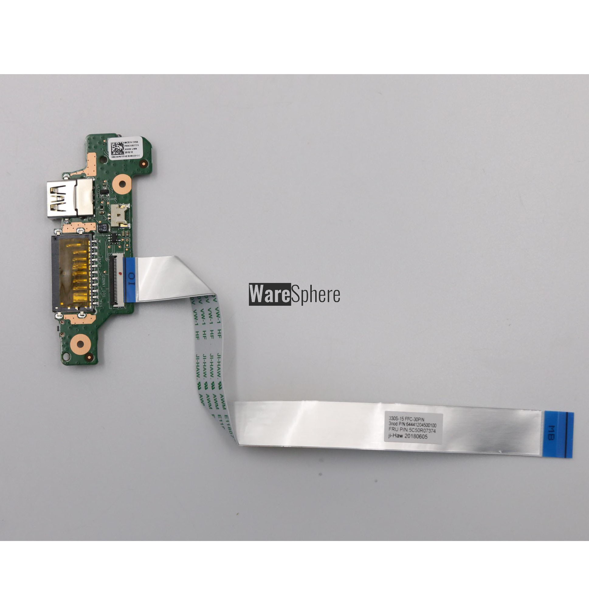 USB board w/ Flex Cable for Lenovo IdeaPad 330S-15IKB 5C50R07374  64441204500100