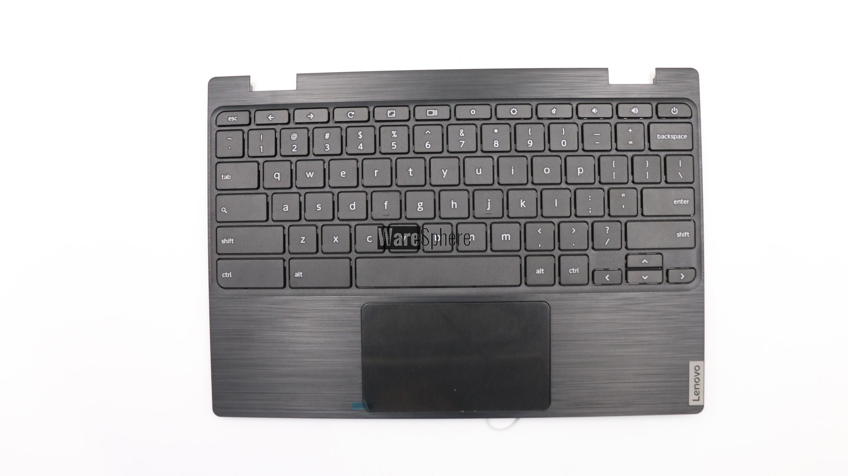 Top Cover Upper Case for Lenovo 100e Chromebook 2nd Gen MTK Palmrest with Keyboard Touchpad 5CB0U26489 Black US