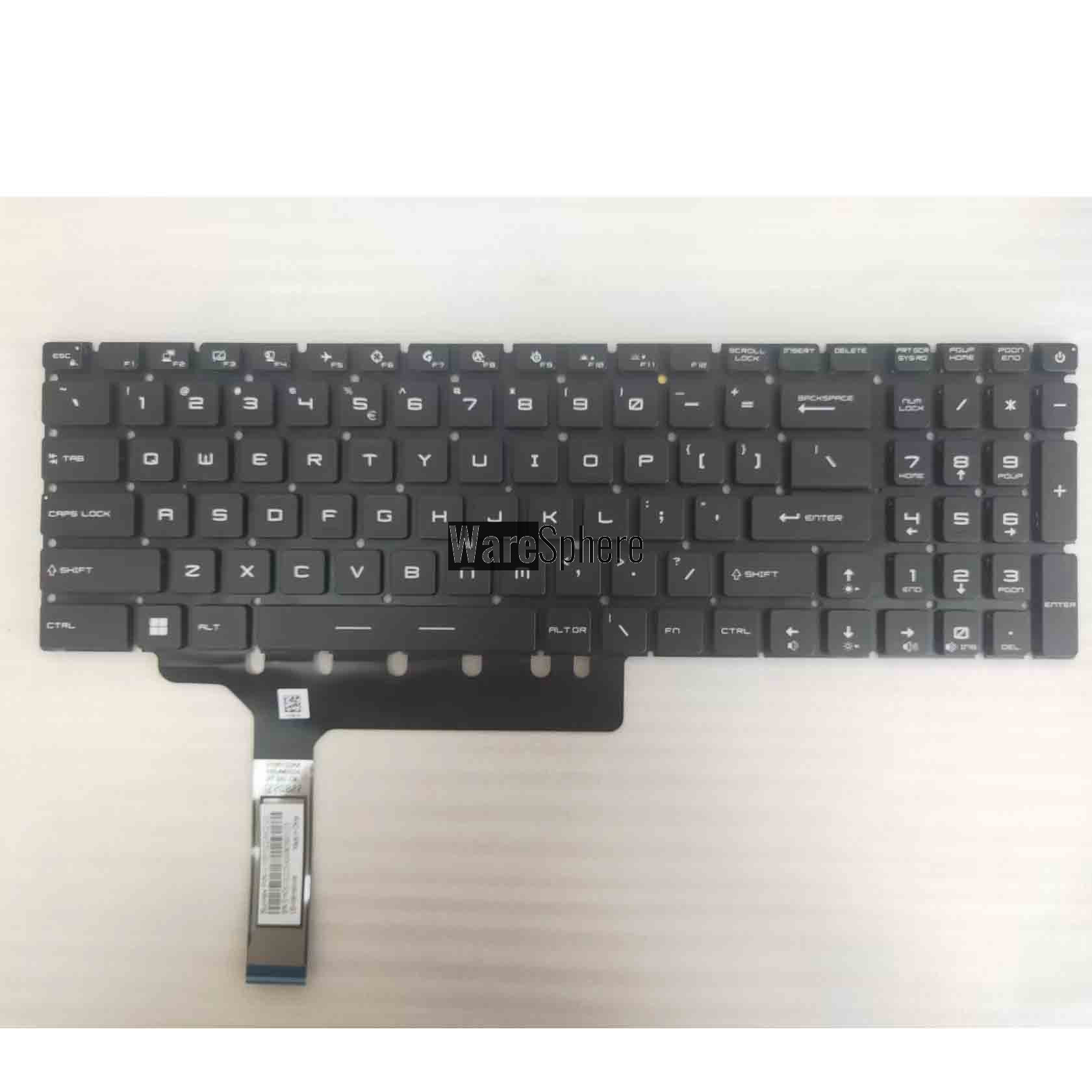 Laptop Keyboard for MSI GS76 Colorful backlit keyboard UI Black