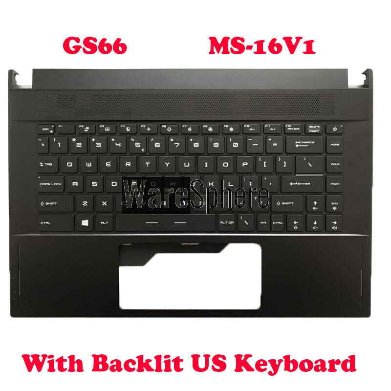 Top Cover Upper Case Palmrest for MSI GS66 MS-16V1 With RGB Backlit Keyboard 307-6V1C216-Y31