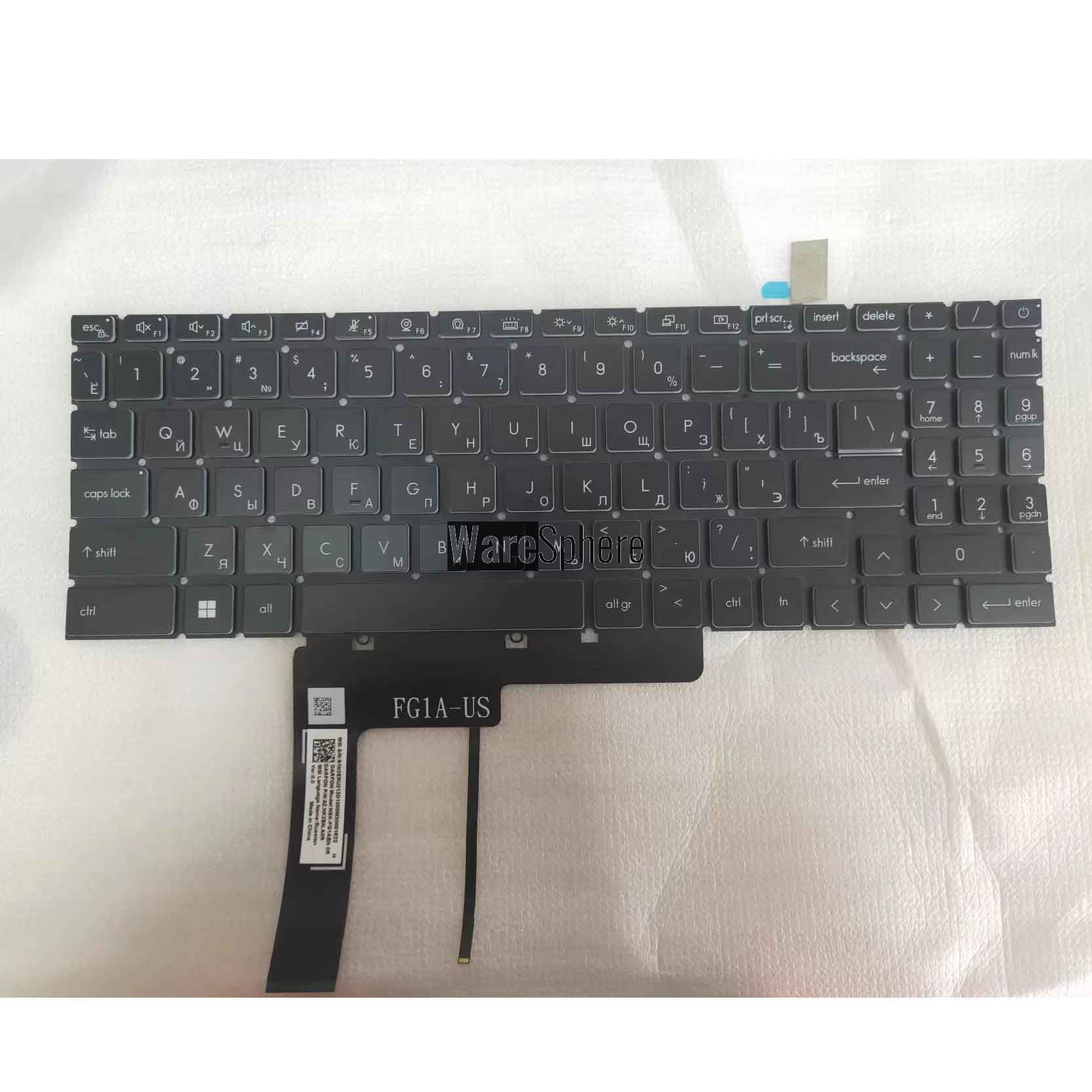 Laptop Russian Backlit Keyboard for MSI Summit E16 Flip Evo A12MT-039CN /MSI Modern 15 B12M MS-1591 15H1