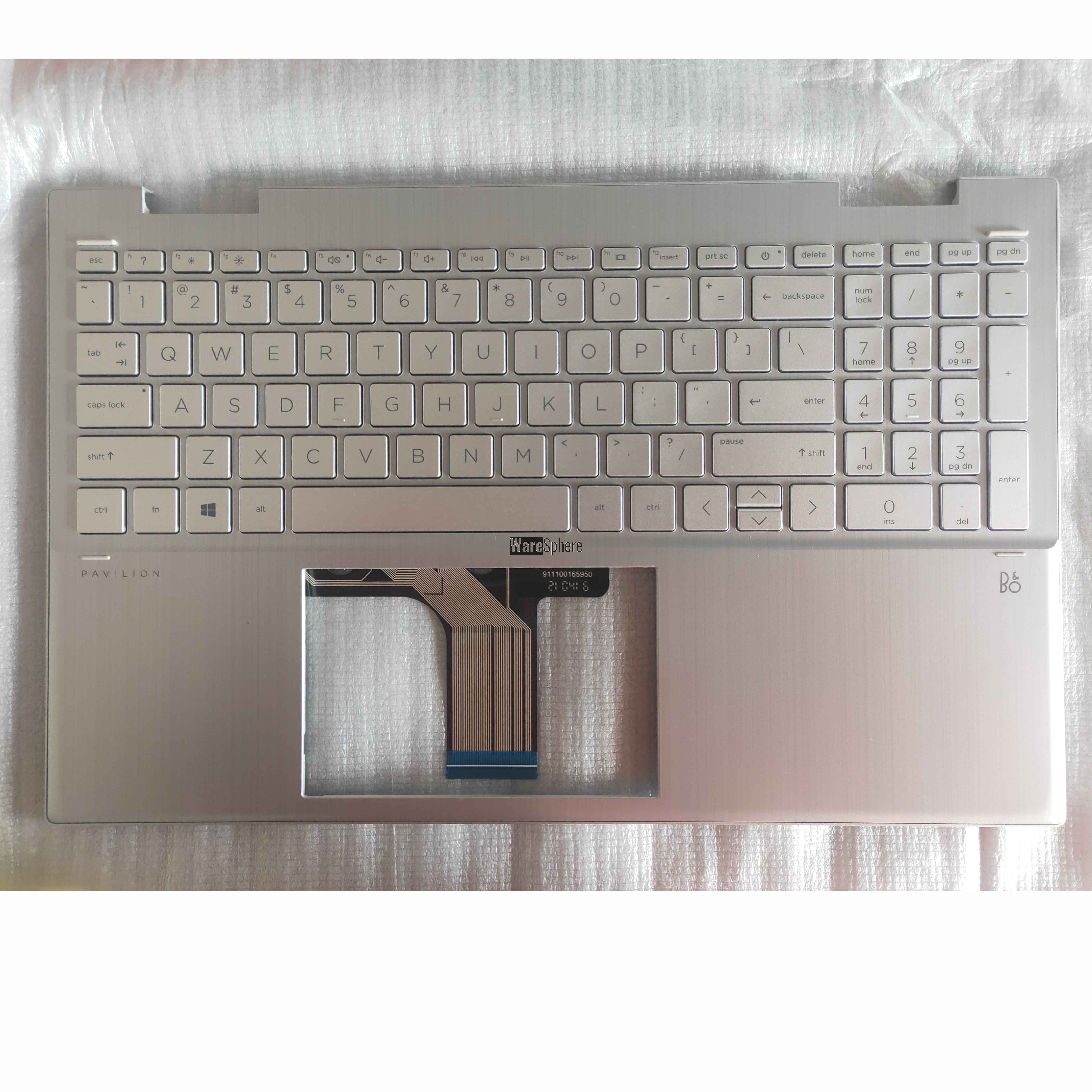 Top Cover Upper Case for HP X360 Pavilion 15-ER With US backlit Keyboard W/O FPR Silver M45127-001 