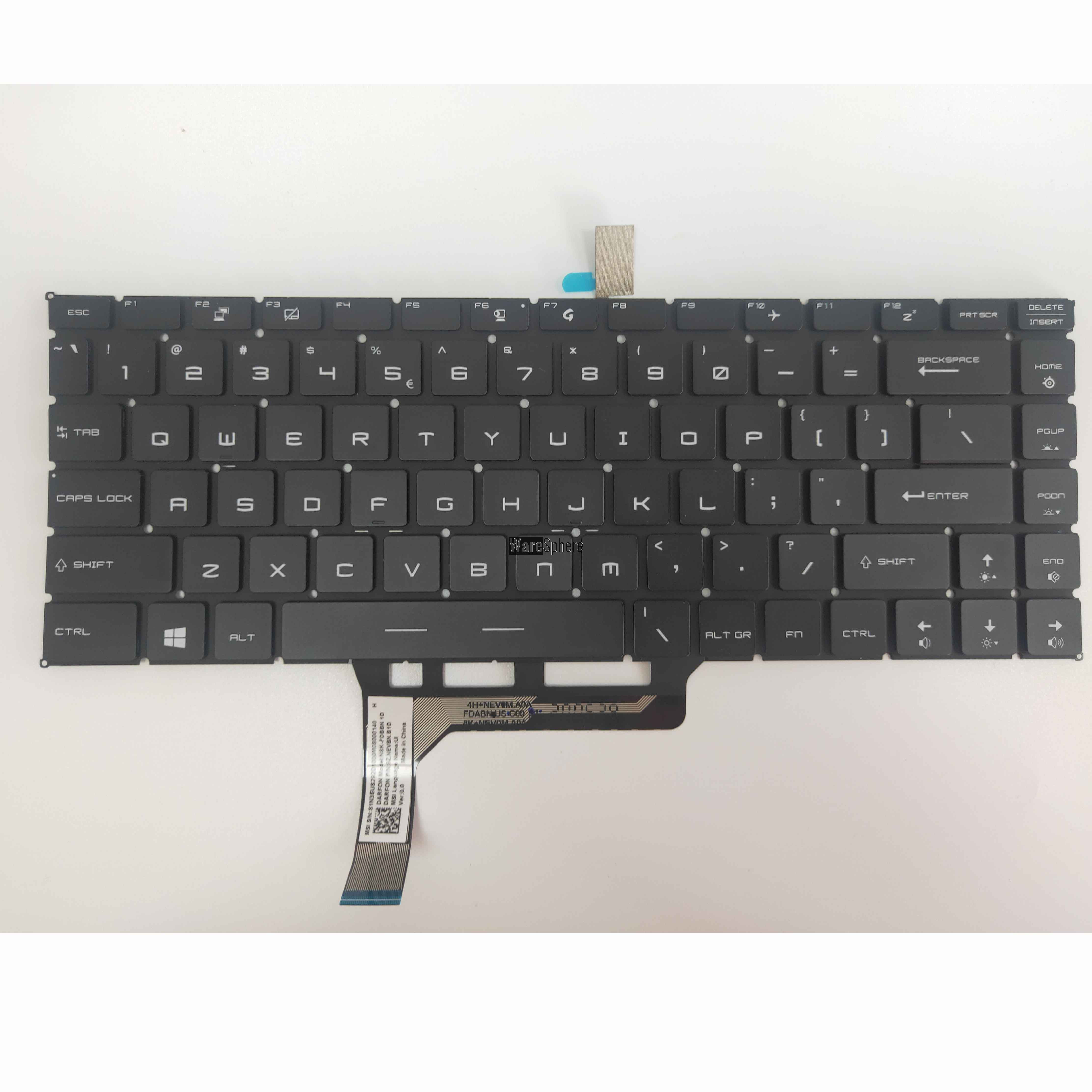 Laptop US RGB Backlit Keyboard for MSI GS65 S1N3EUS292D 9Z.NEVBN.B1D