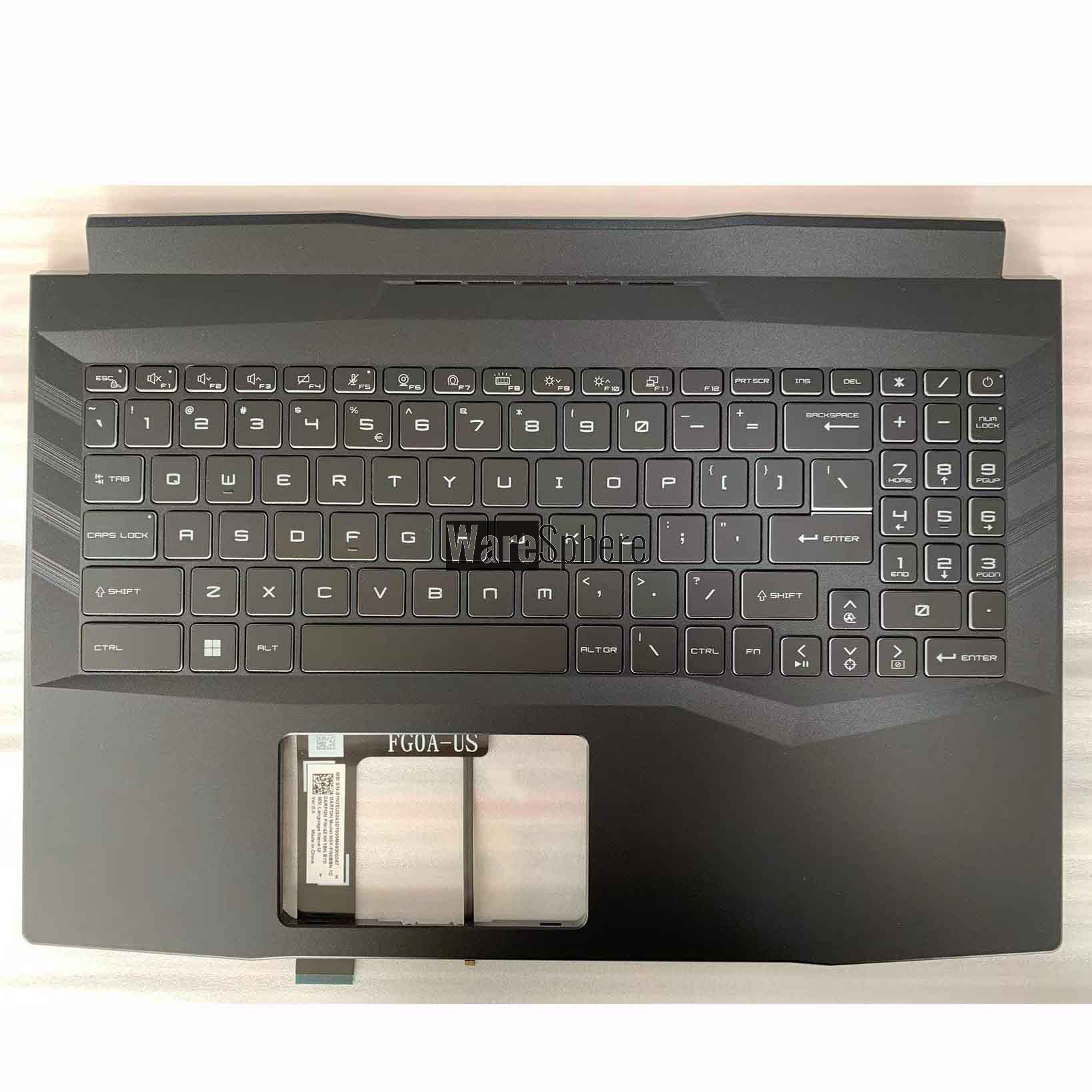 Top Cover Upper Case for MSI GL66 With RGB Backlit Keyboard 307-581C221-D37 Black