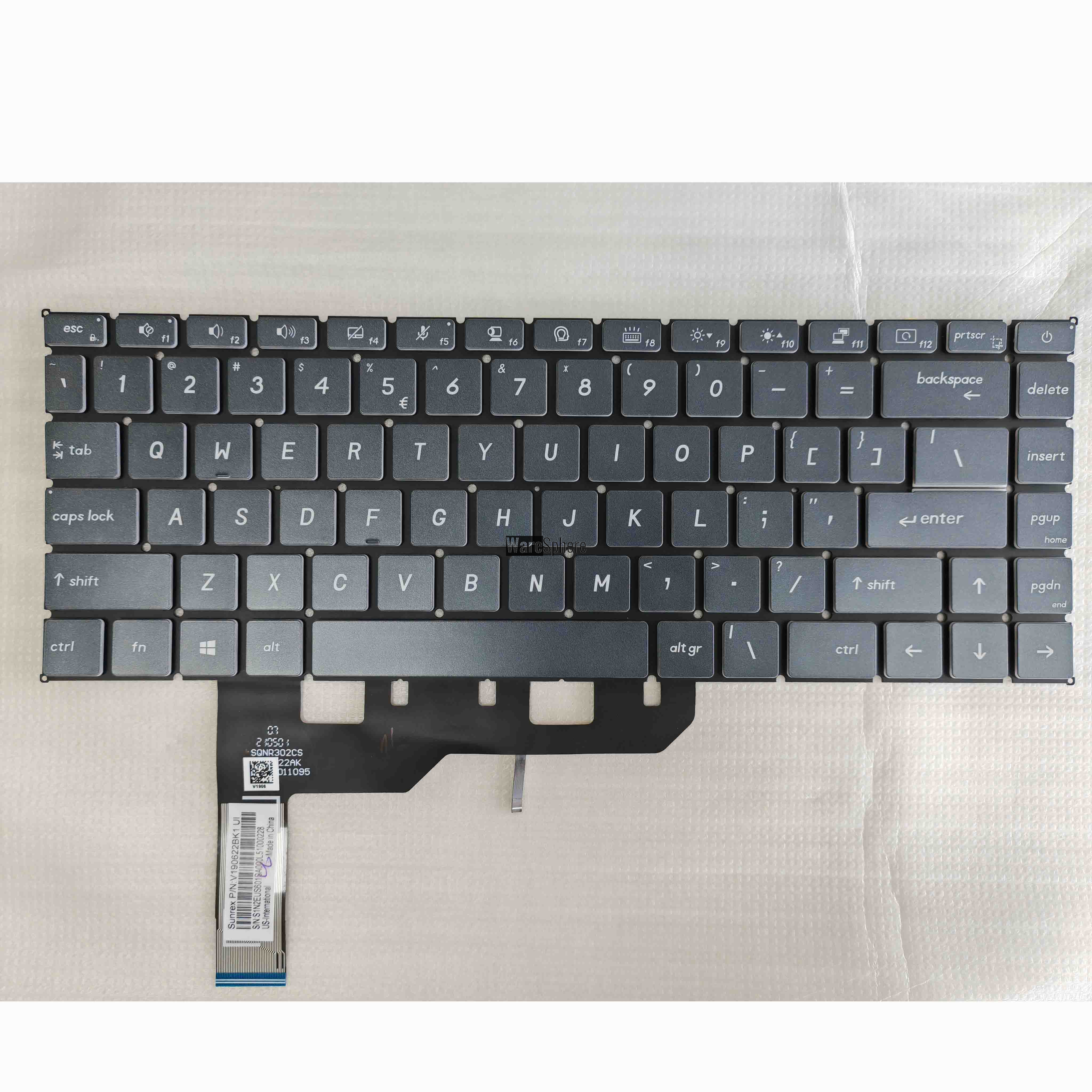 Laptop backlit US Keyboard for MSI Prestige 14 P14 V190622BK1 Grey