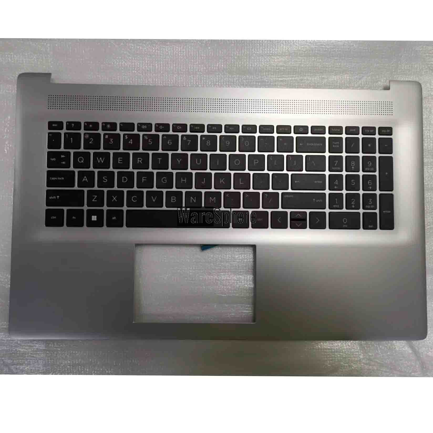 Top Cover Upper Case Palmrest with US non backlit keyboard for HP 17-CP 17-CN N39375-001 Silver