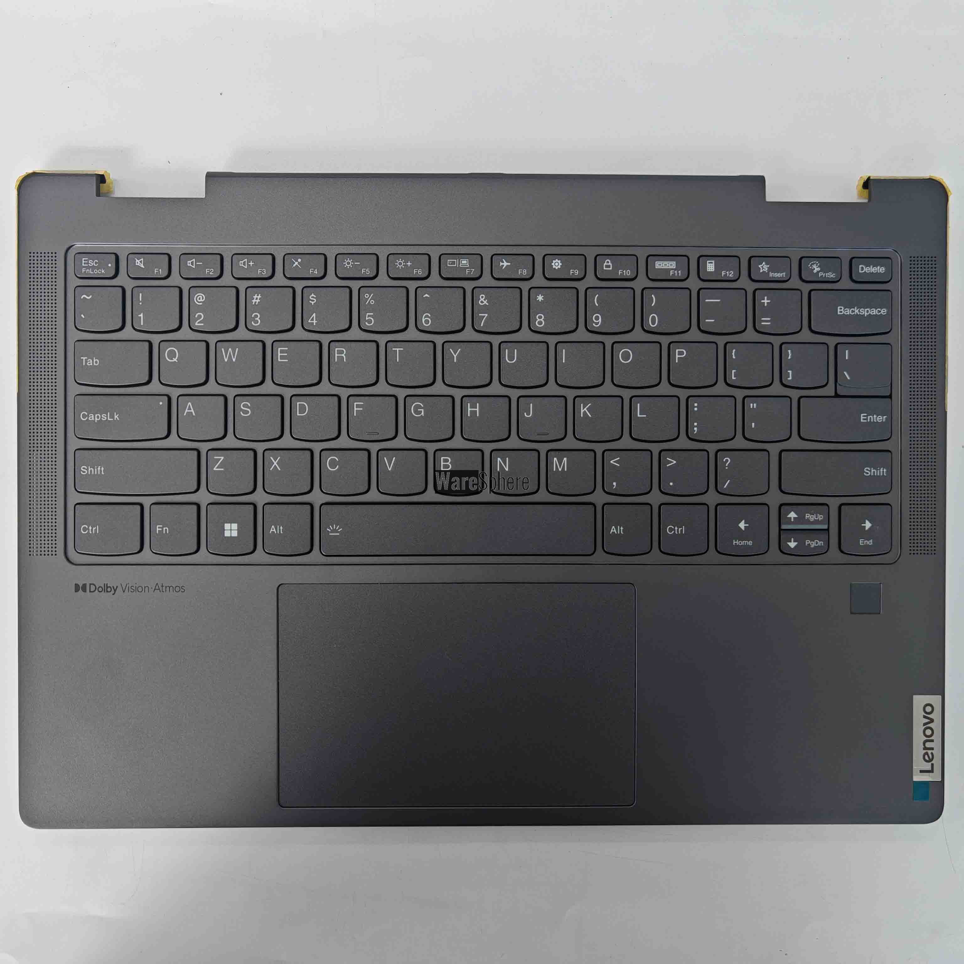 Top Cover Upper Case Palmrest For Lenovo Yoga 7 14IRL8 With Keyboard Touchpad And Finger Print Gray NB6380A HQ207220BA000 