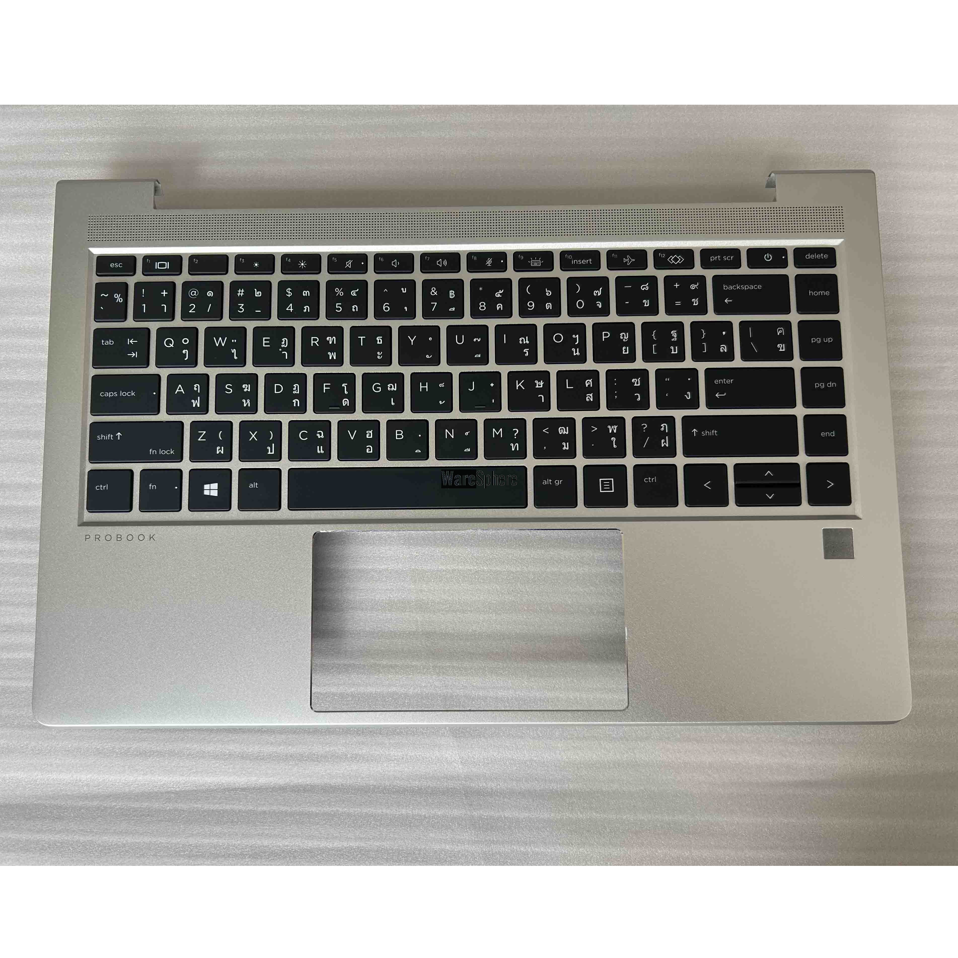 Top Cover Upper Case Palmrest For HP ProBook 440 G10 With Thai Backlit Keyboard  With Fingerprint hole And SIM N42405-281  4BX8TTATP00 Silver 