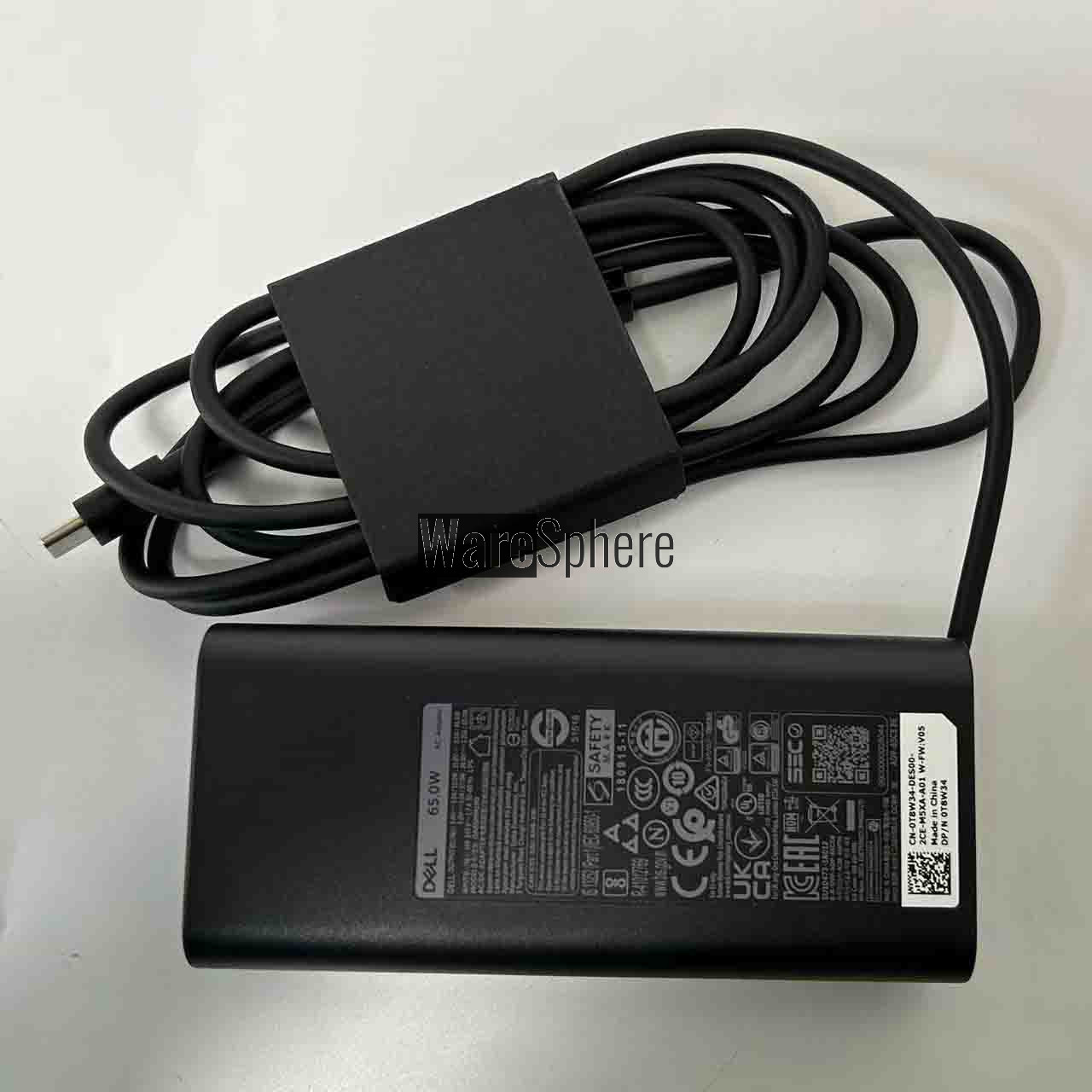 65W 20V 3.25A  Adapter for DELL  0T8W34 Type-C