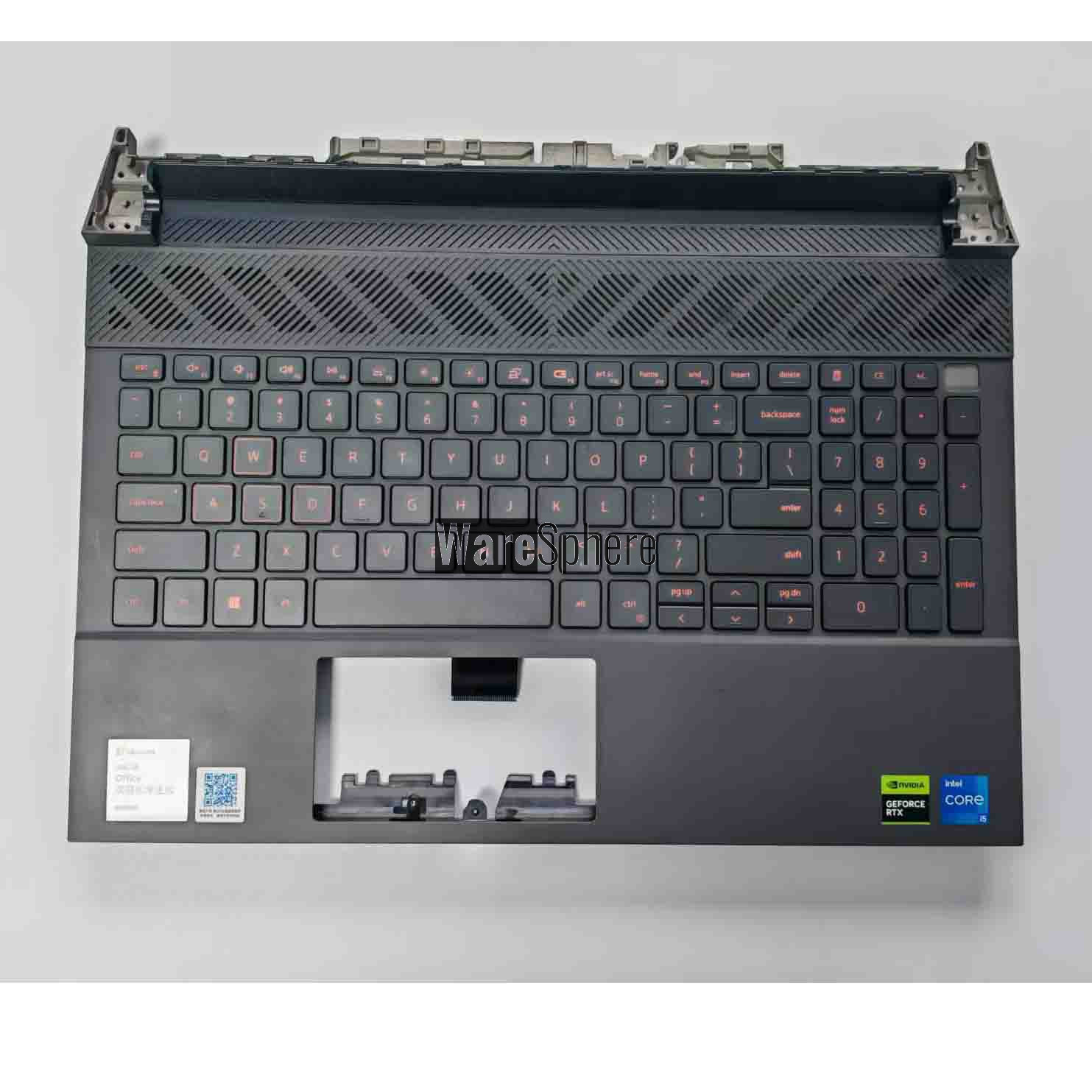  Top Cover Upper Case Palmrest for  Dell G15 5530 5535 5531 With US Backlit Keyboard 025CCM Black