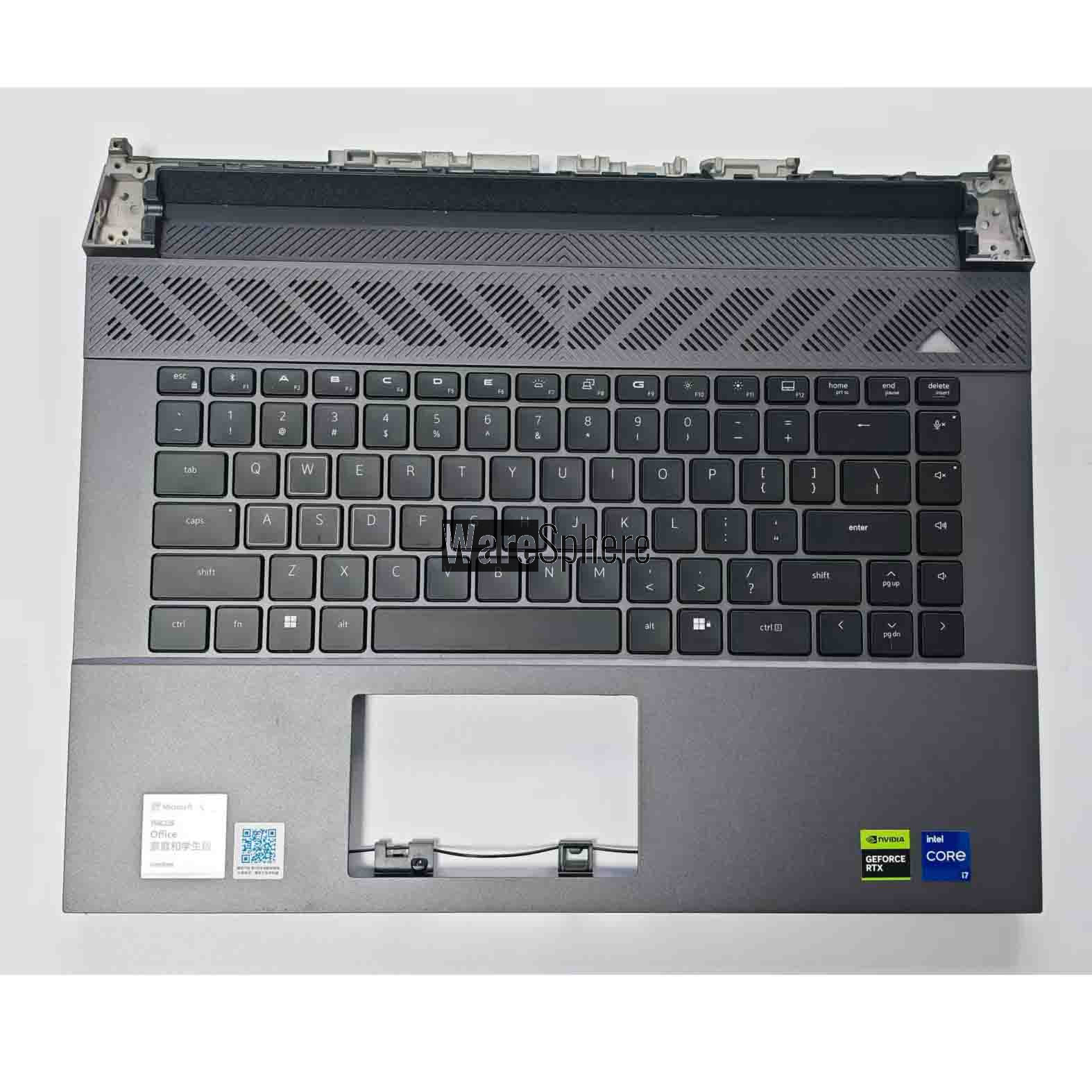  Top Cover Upper Case Palmrest for Dell G16 7630 7635 7631 With US Backlit Keyboard 0XYT06 Black