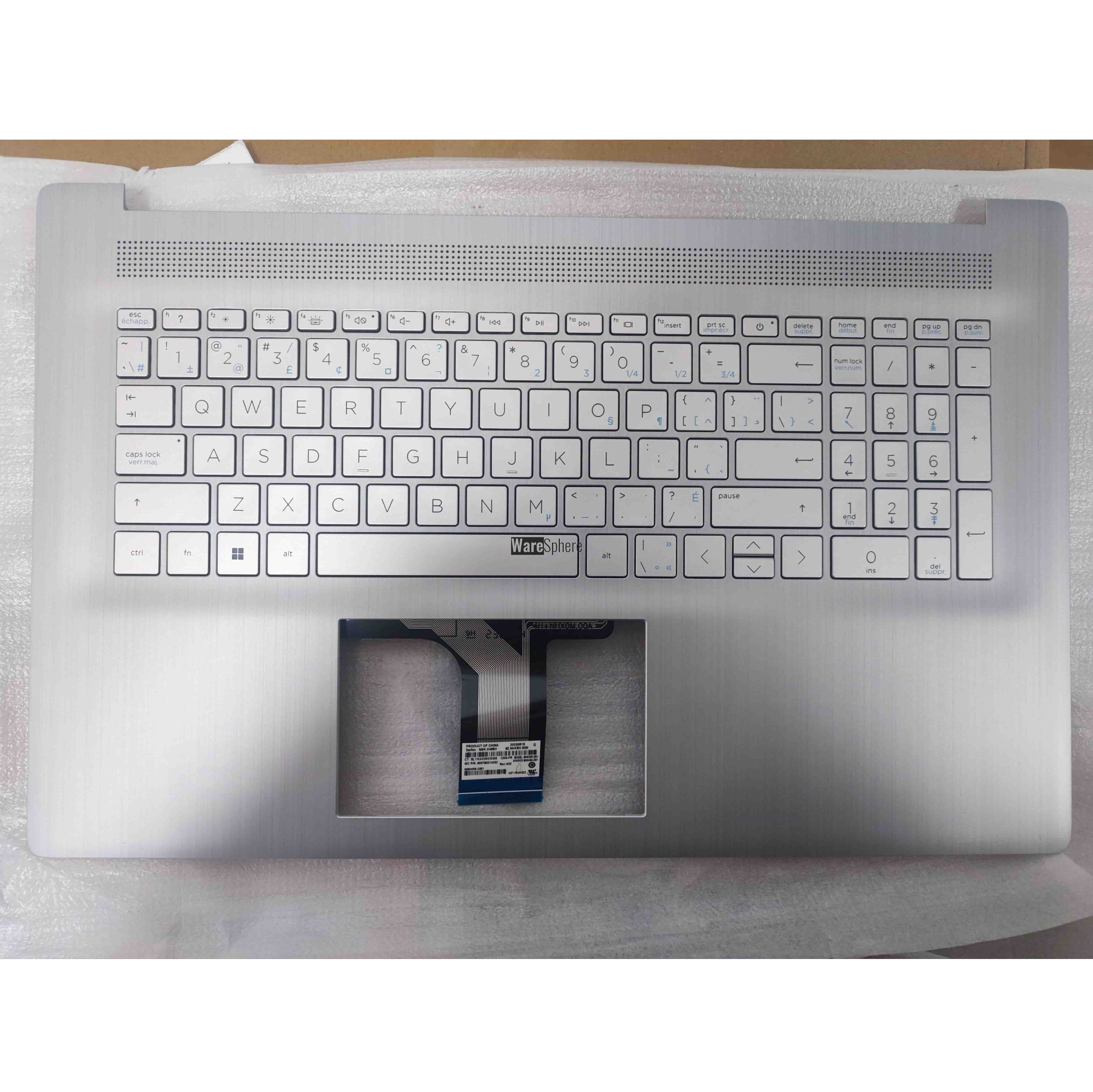  Top Cover Upper Case Palmrest for HP 17-CP 17-CN With Backlit Keyboard EN/FR Silver
