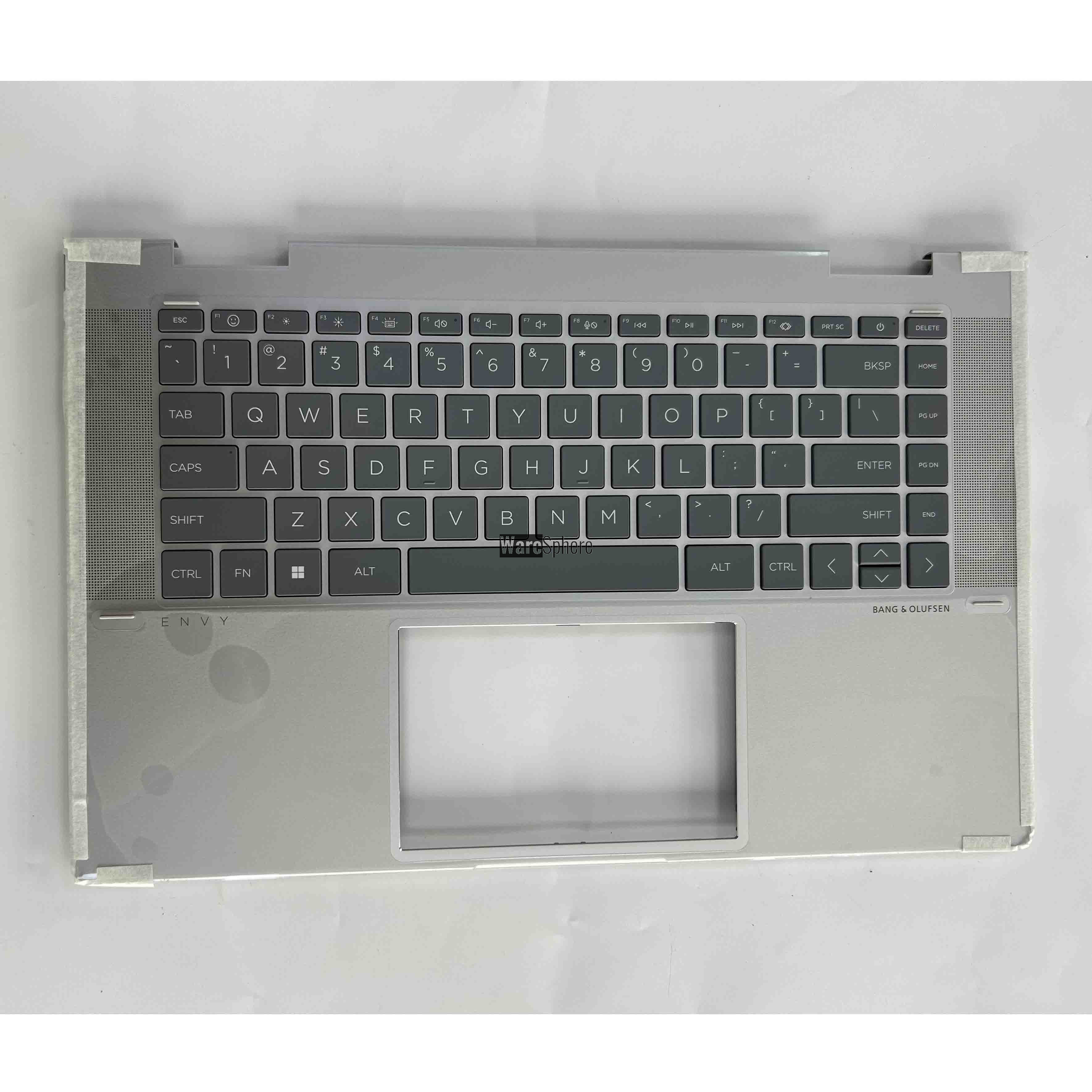 Top Cover Upper Case Palmrest for HP Envy x360 15-FE With Backlite Keyboard N49283-001 Natural Silver Aluminum