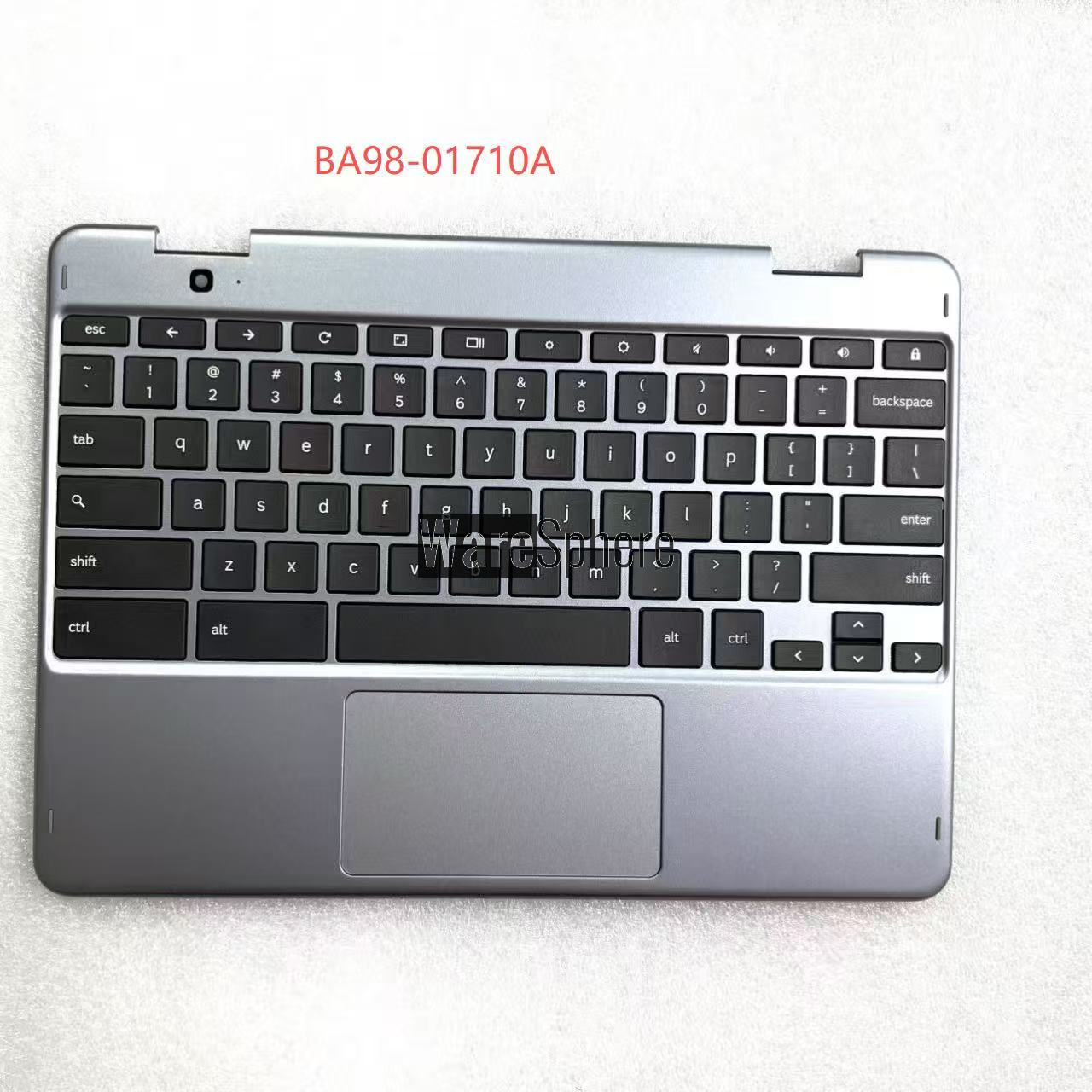 Laptop Palmrest Upper Case Top Cover with Keyboard for Samsung Chromebook XE525QBB-K01US BA98-01710A Sliver