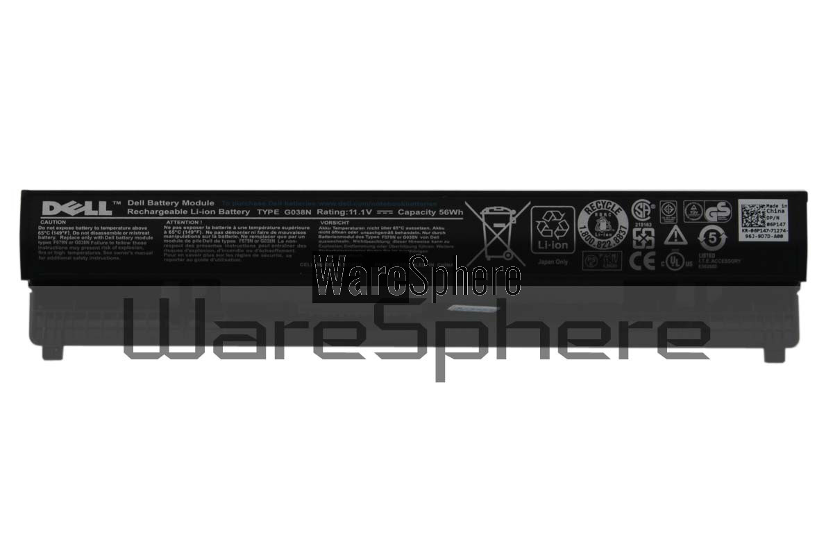 DELL 56Wh G038N Rechargeable Li-Ion Battery 6P147