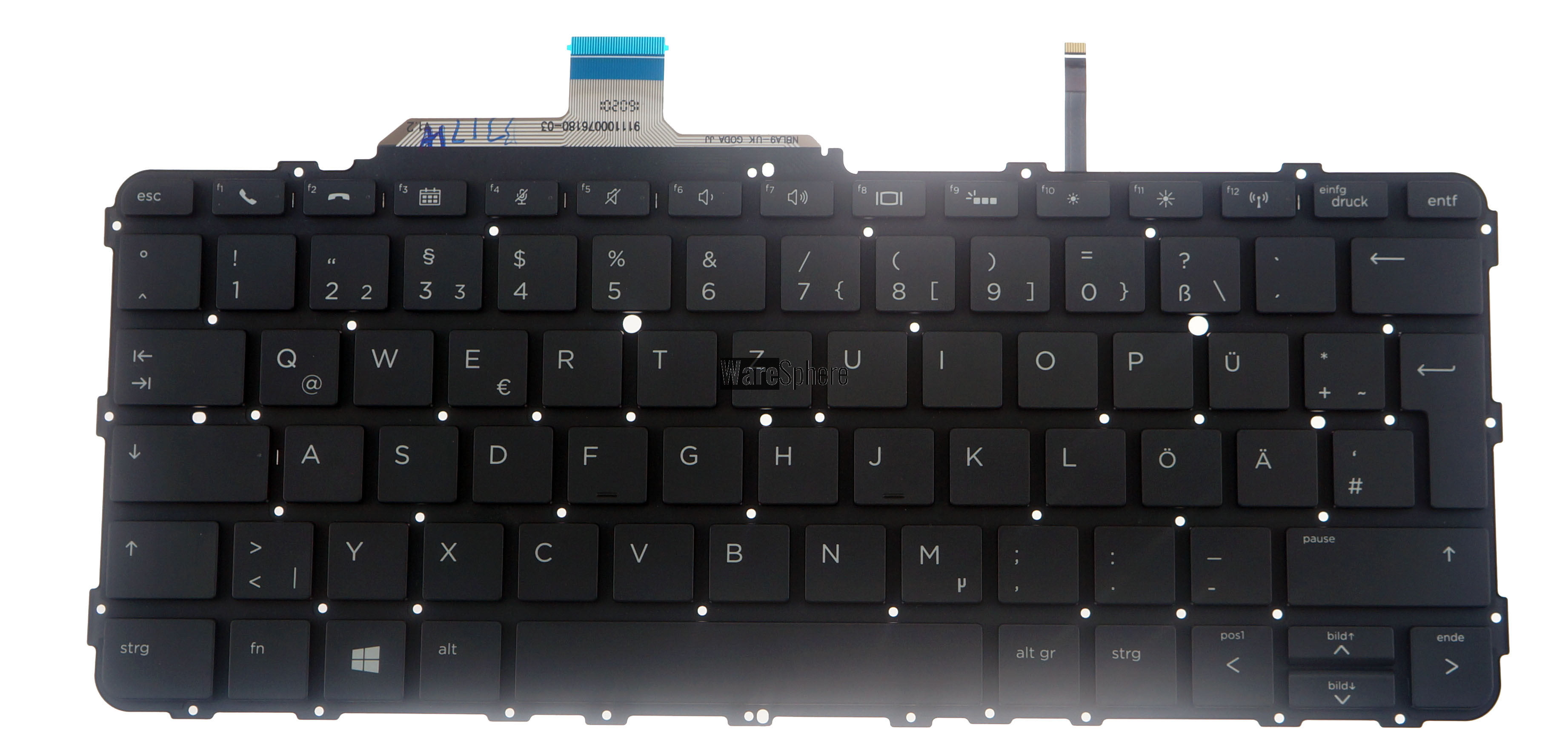 Laptop GR Backlit Keyboard for HP EliteBook Folio G1 Black 