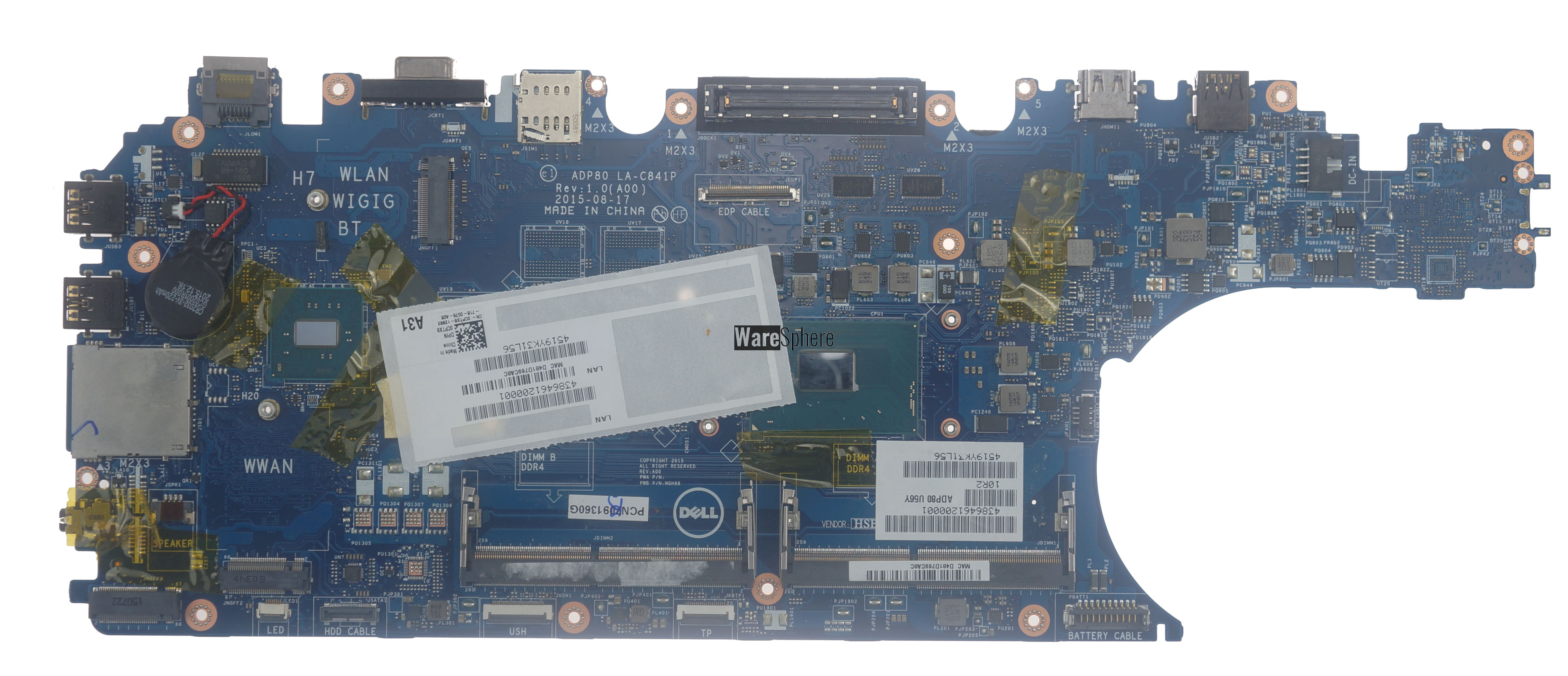 Motherboard i5-6440 for Dell Latitude E5570 CPTX8 0CPTX8 LA-C841P