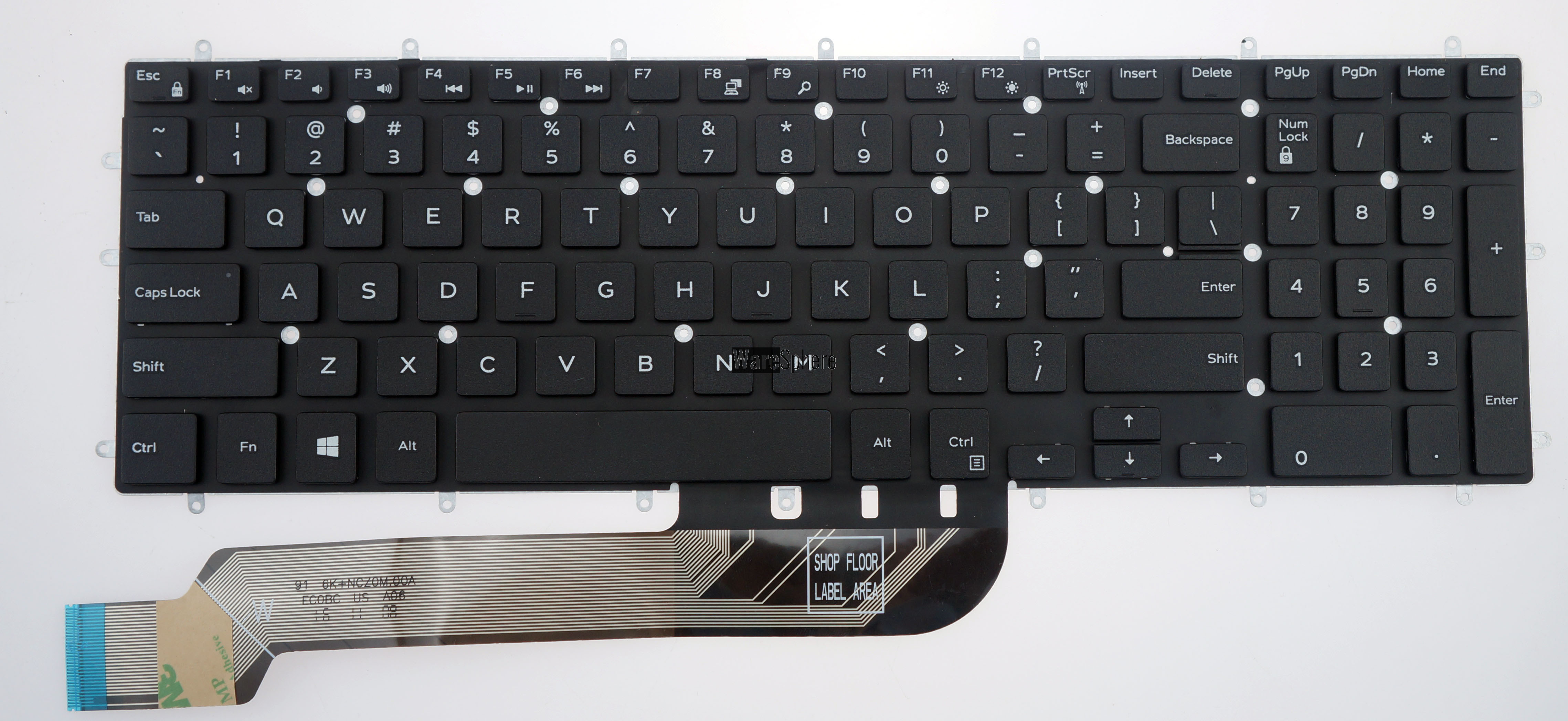 Laptop US Keyboard for Dell g3 3590 Black White words
