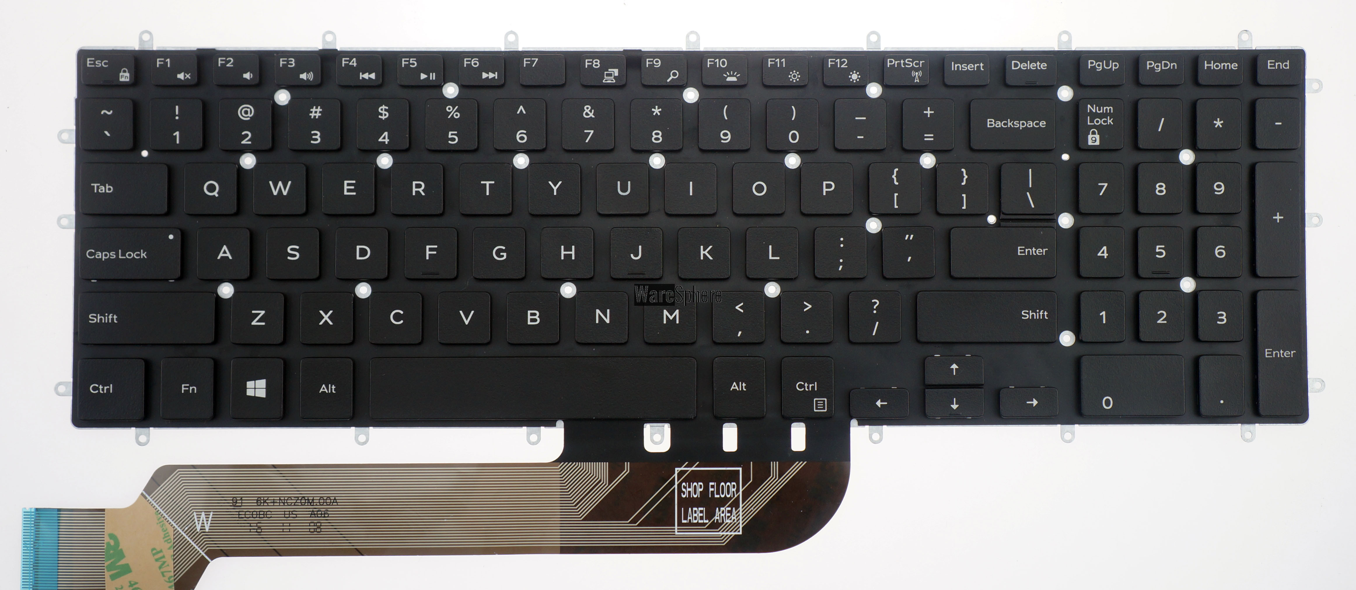 Laptop US Backlit Keyboard for Dell g3 3590 Black White words