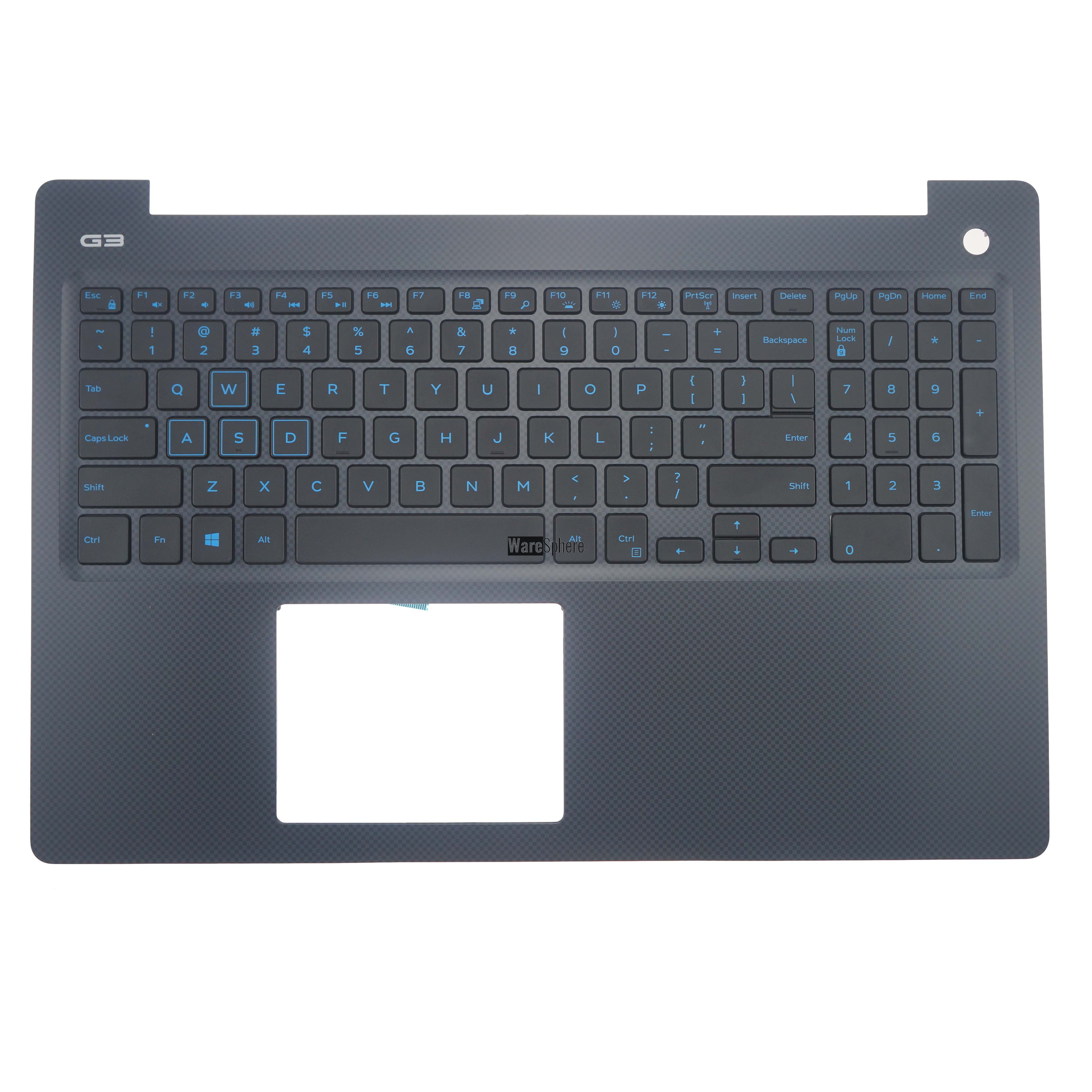 Top Cover Upper Case for Dell G3 3579 Palmrest With Blue Backlit Keyboard  0N4HJH N4HJH US Black 