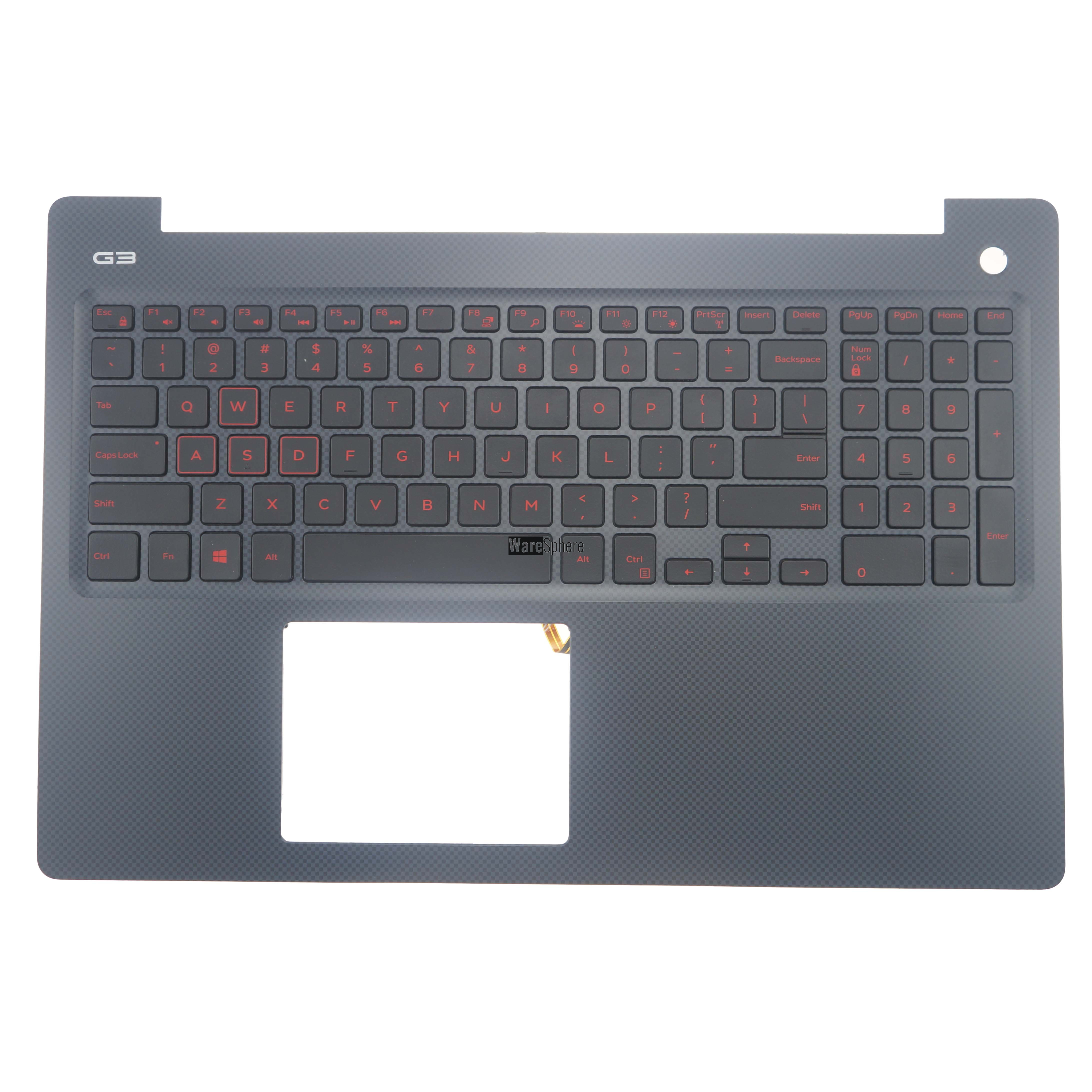 Top Cover Upper Case for Dell G3 3579 Palmrest With Red Backlit Keyboard  0N4HJH N4HJH US Black 
