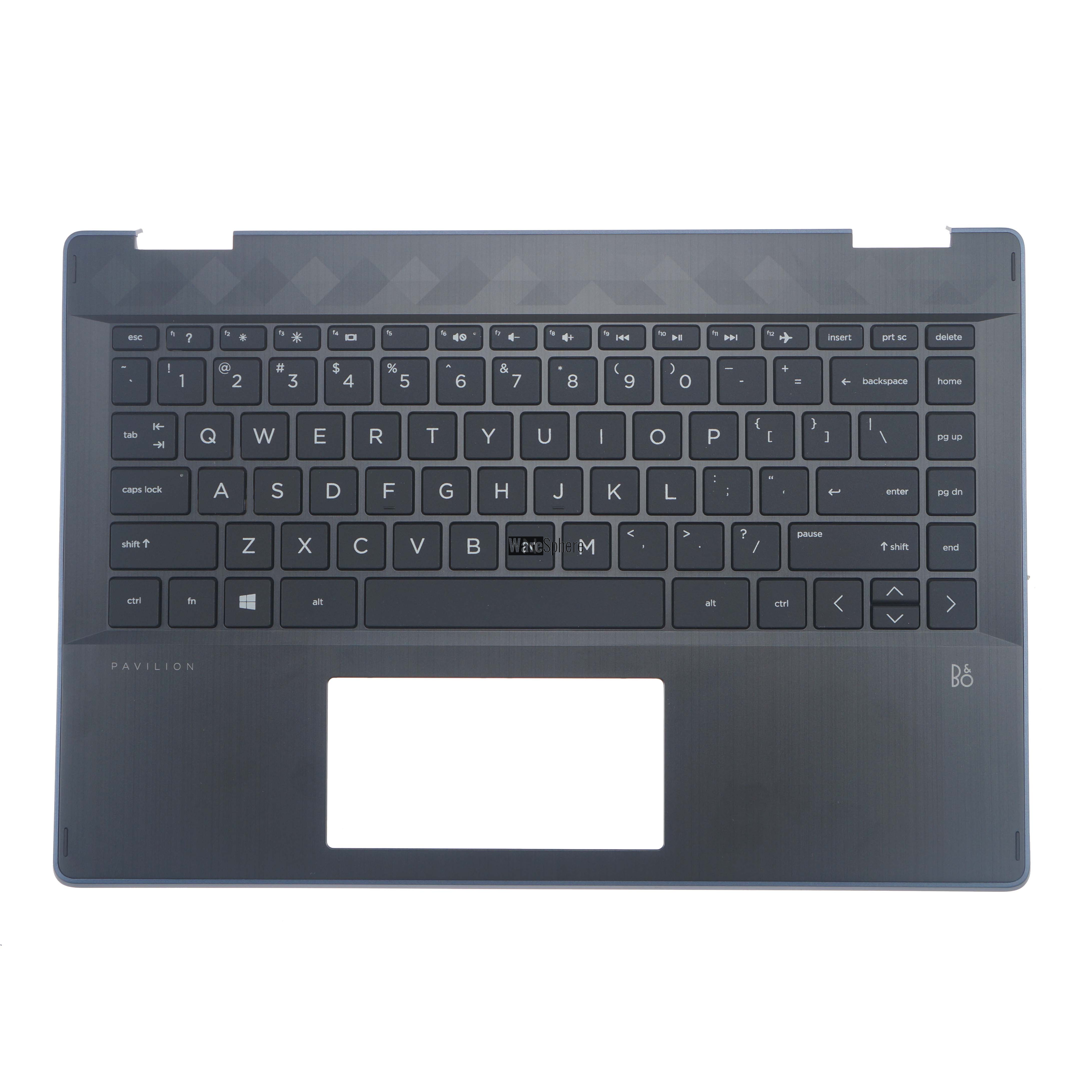Top Cover Upper Case for HP Pavilion X360 14-DH Palmrest With Keyboard  Blue Side 