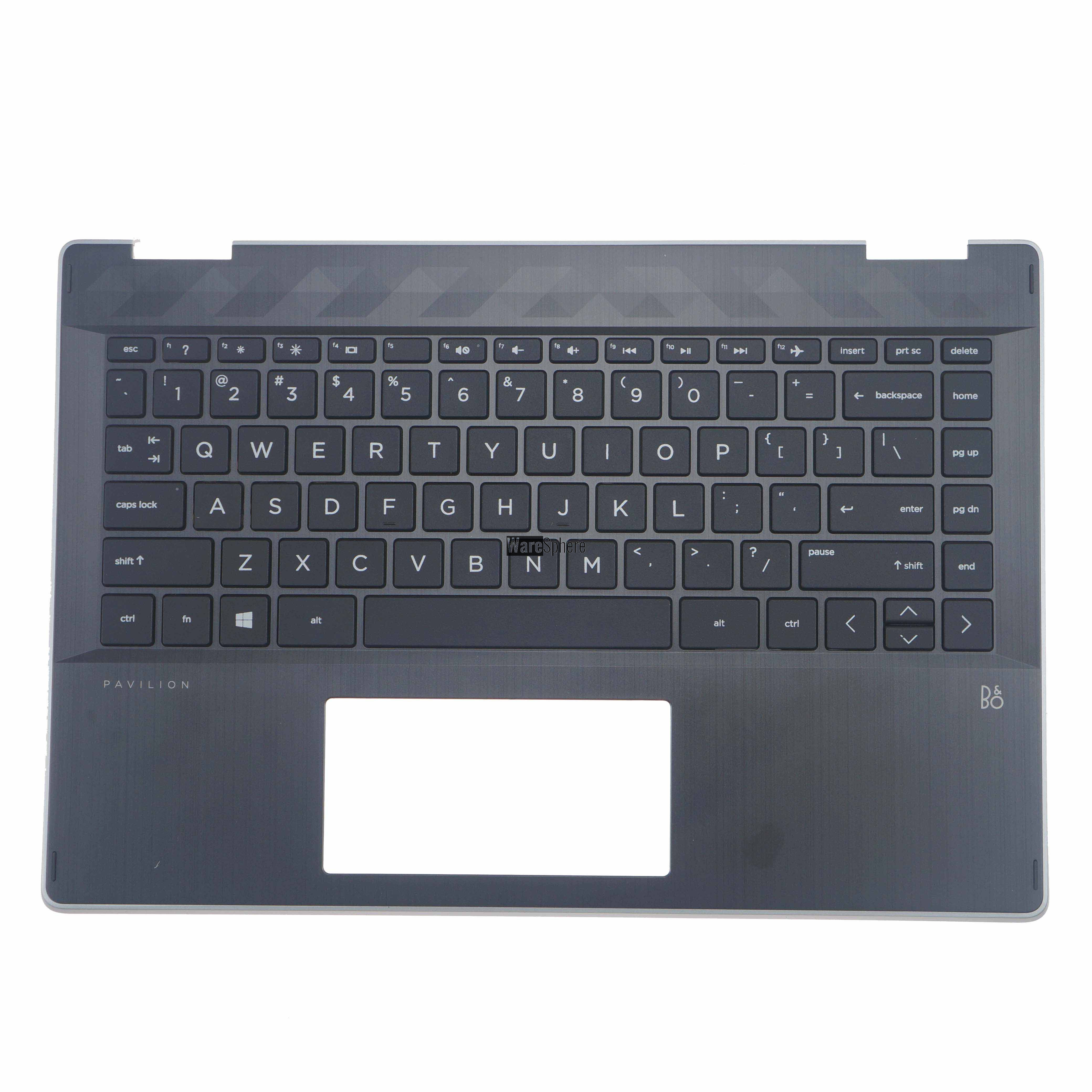 Top Cover Upper Case for HP Pavilion X360 14-DH Palmrest With Backlit Keyboard L53795-001 Silver Side 