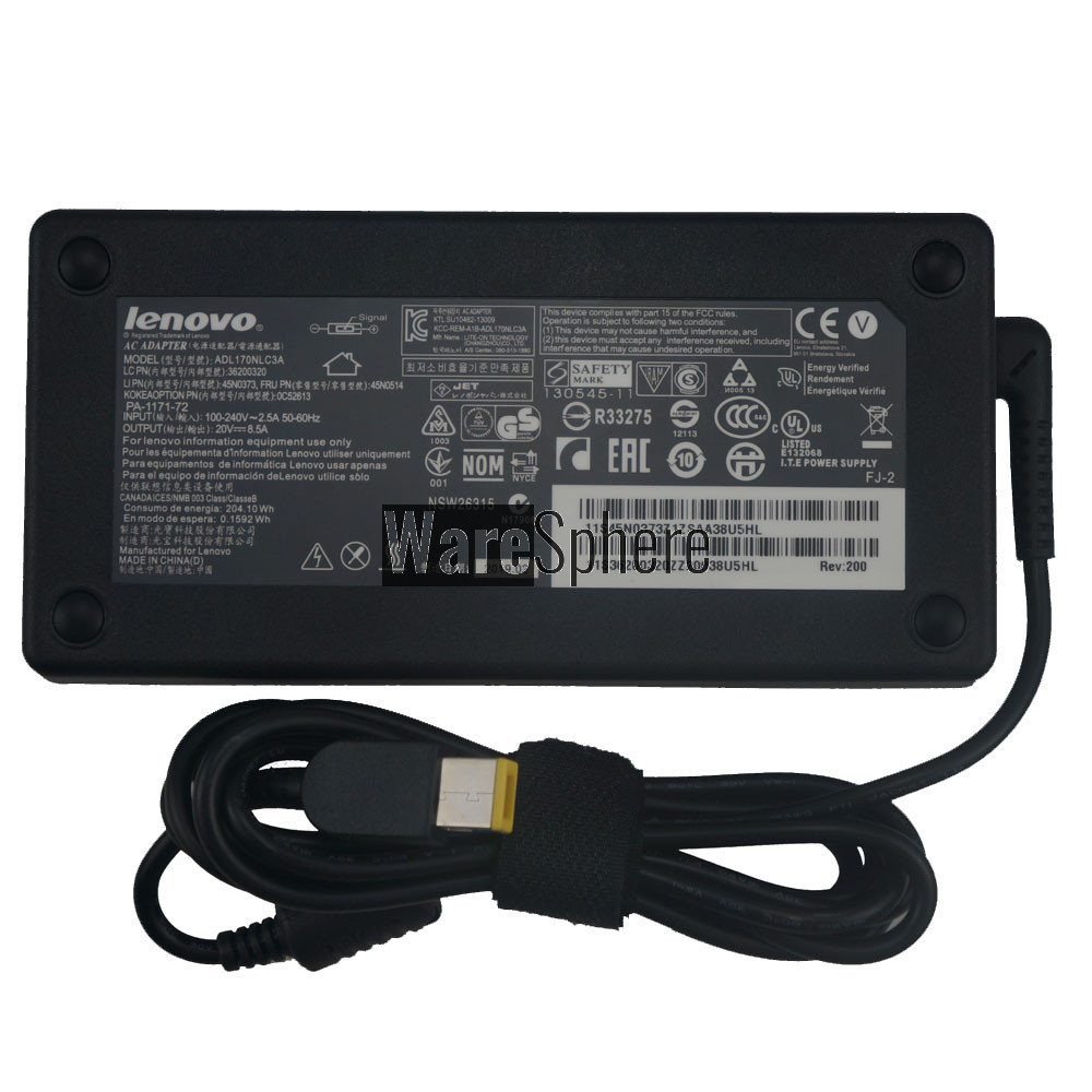 170W 20V 8.5A AC Adapter for Lenovo ThinkPad T440P T540P W541 W540 45N0514  ADL170NLC3A