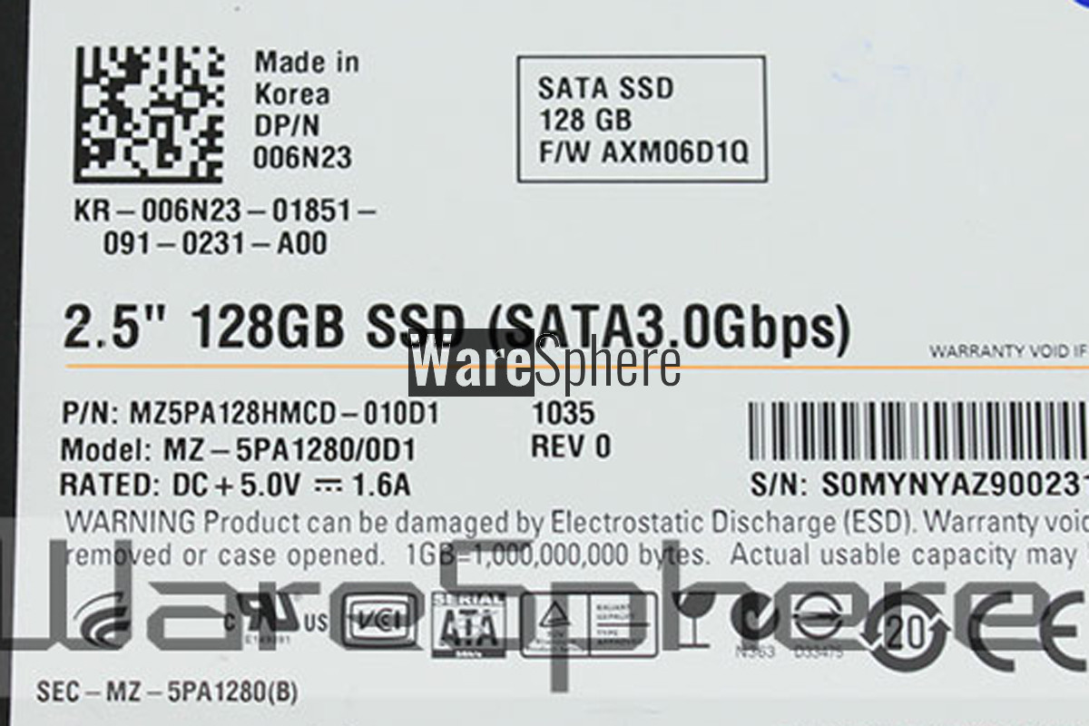 Samsung 2.5" 128GB SSD (MZ5PA128HMCD-010D1) 