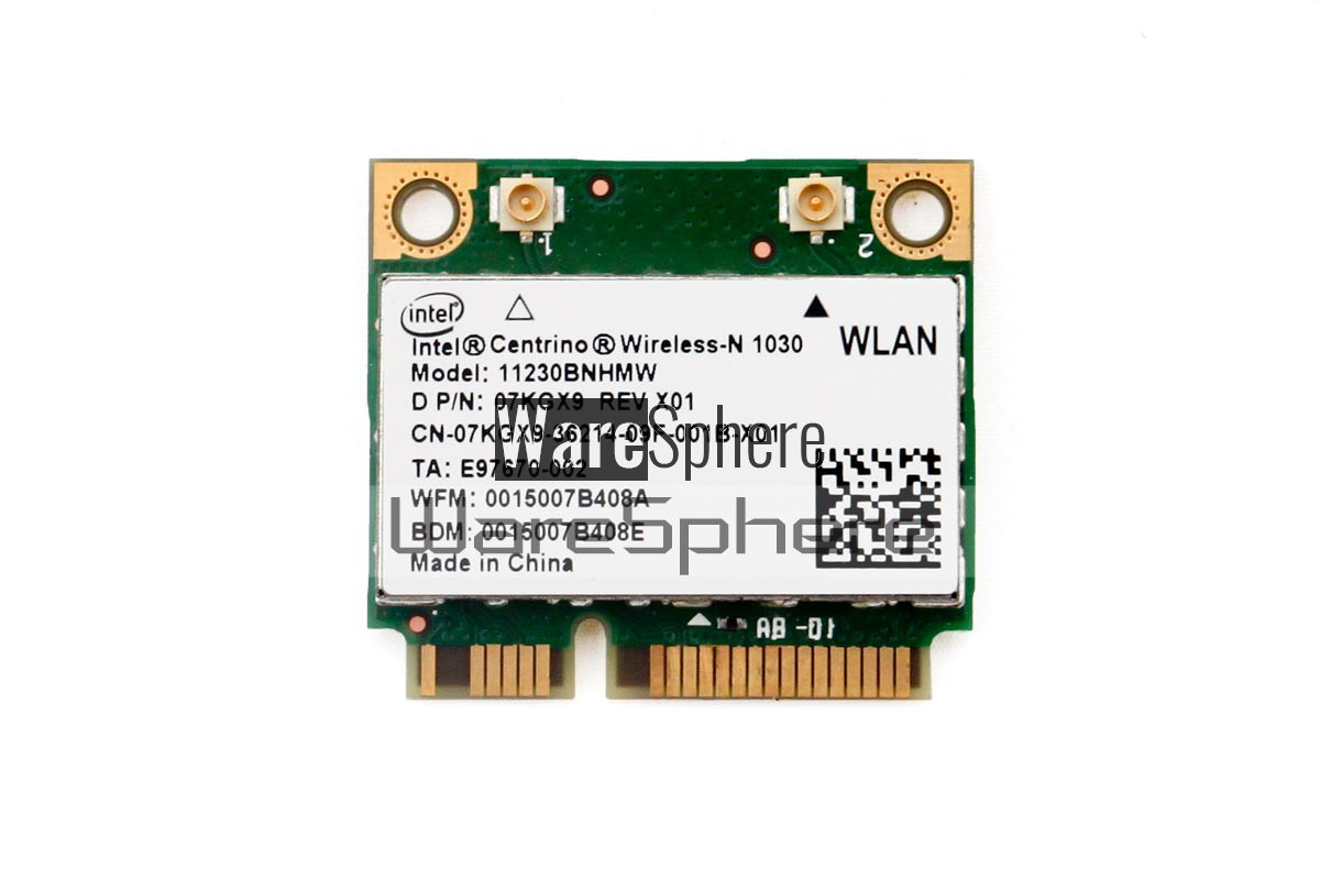 Intel Centrino Wireless-N 1030 802.11b/g/n Wi-Fi plus Bluetooth Adapter (7KGX9)