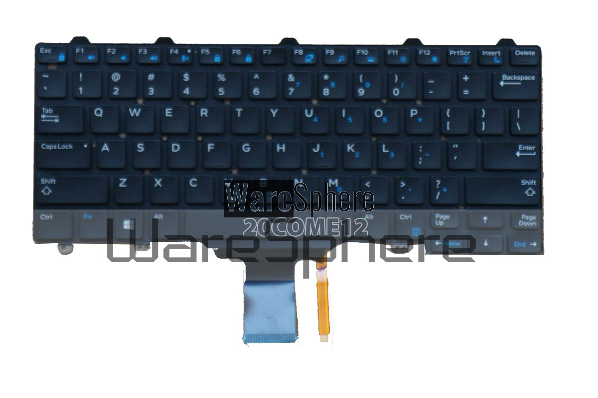 Backlit Keyboard for Dell Latitude E5270 US No Frame Black