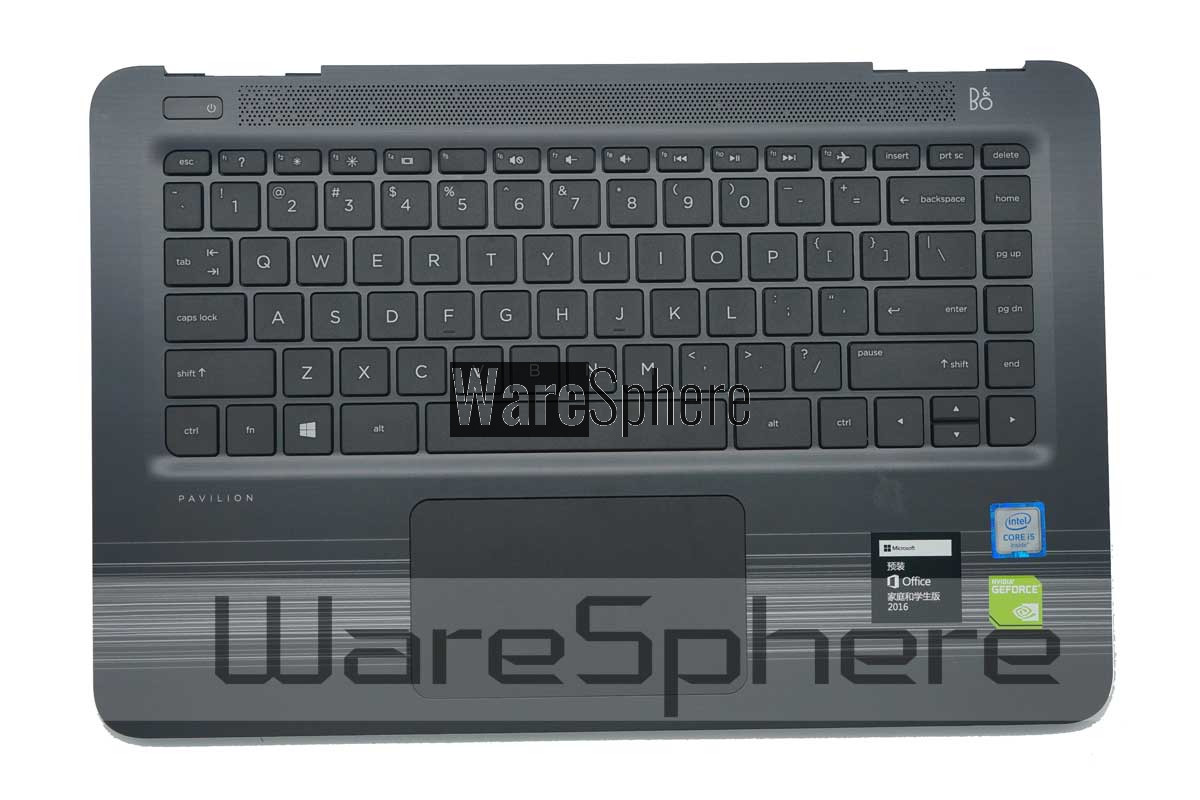 Top Cover Upper Case for HP Pavilion 14-A Palmrest Keyboard 856186-001 Black