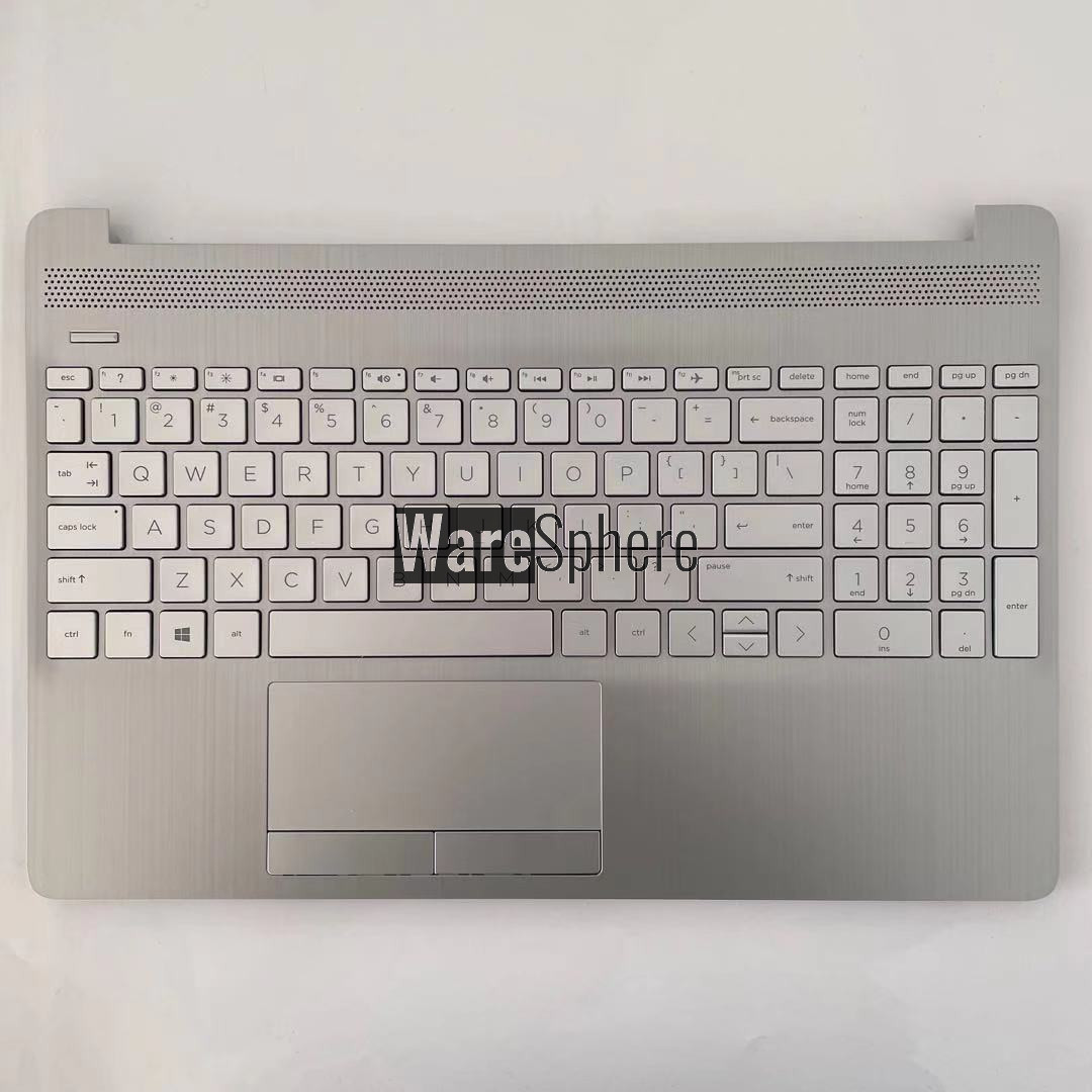 Top Cover Upper Case for HP 15-DW Palmrest With Keyboard L52023-001 Silver
