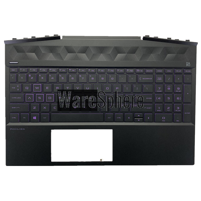 Top Cover Upper Case for HP Pavilion 15-DK With Backlit violet words Keyboard L57596-001 