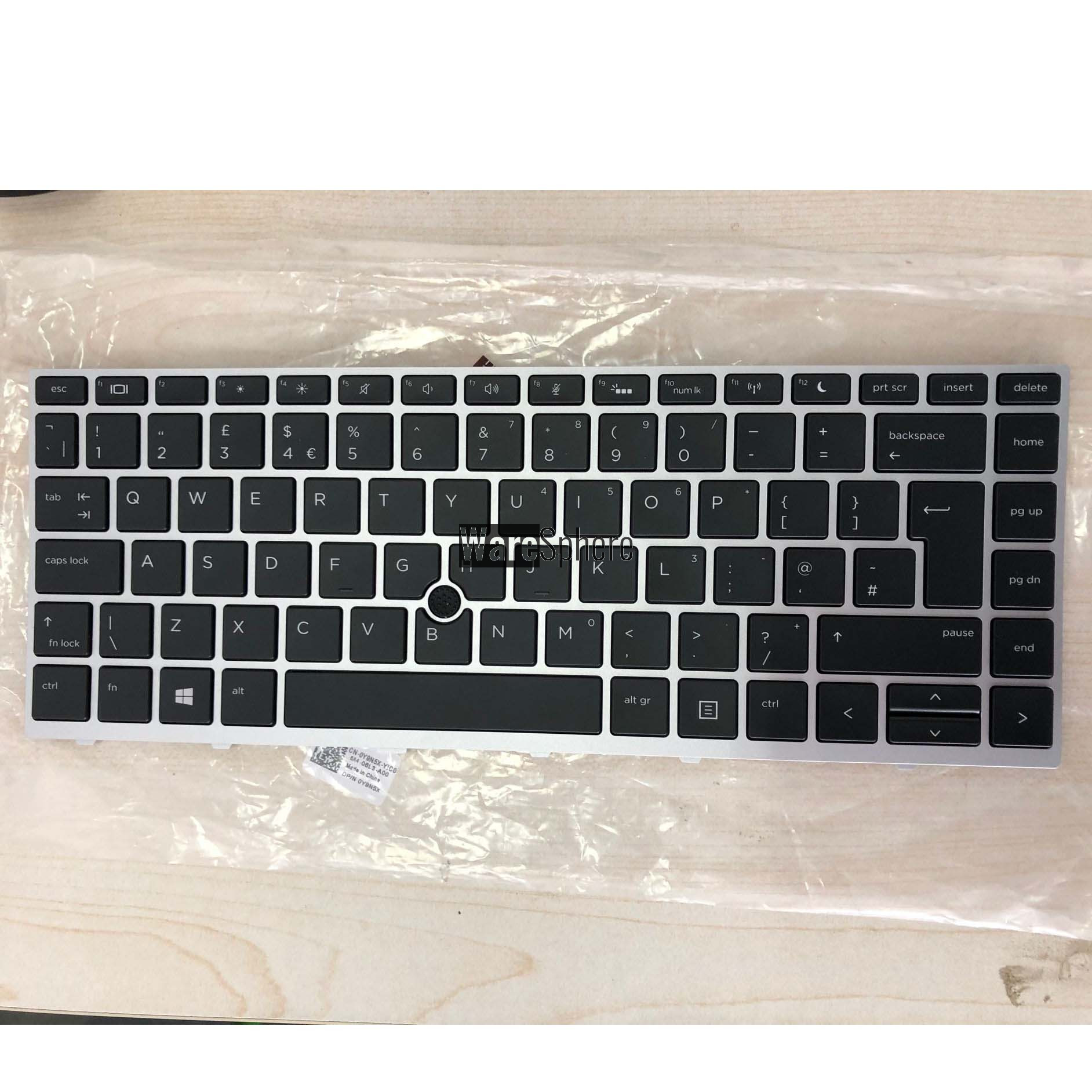 Laptop UK Keyboard for HP 440 G5 G6 430 G5 445 G5 Backlit with silver Frame Point 