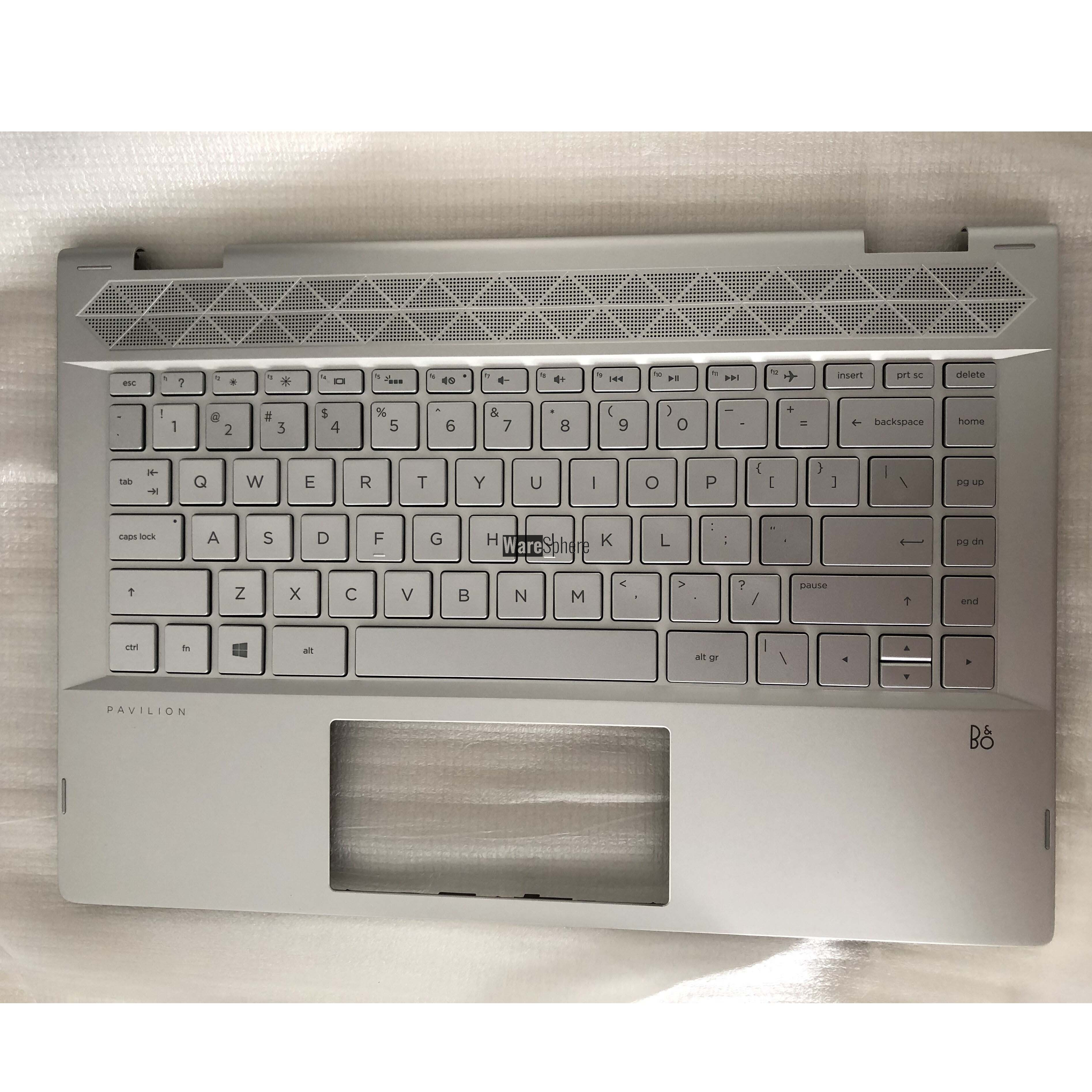 Top Cover Upper Case for HP Pavilion X360 14-CD Palmrest With Keyboard L18953-001 Silver