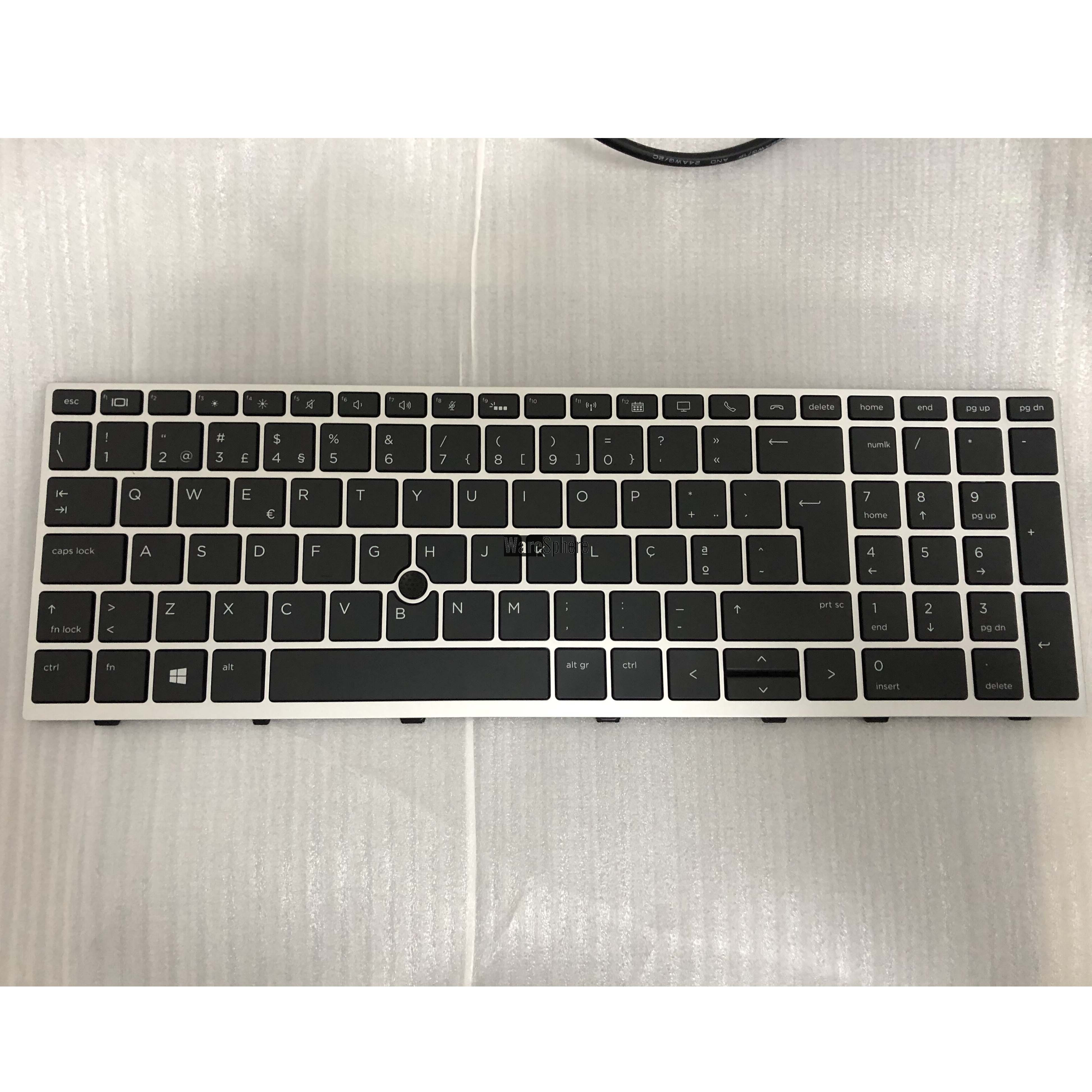 Laptop PT Backlit Keyboard for HP EliteBook 850 G5 SILVER FRAME BLACK with point Cable Folded